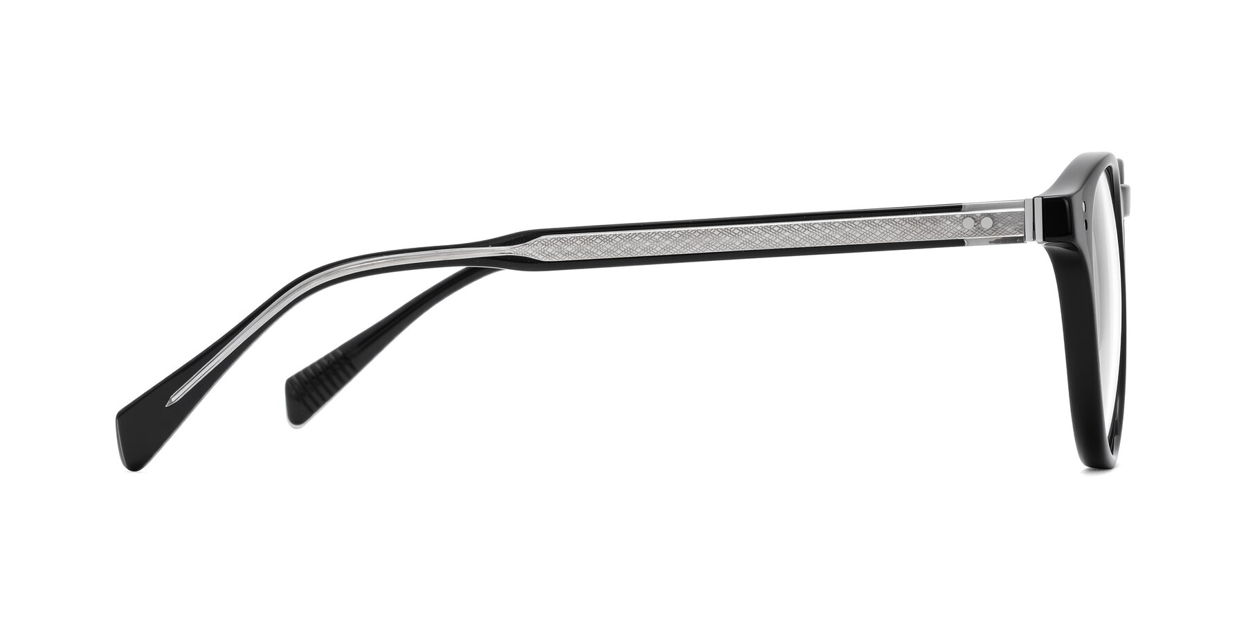 Side of Dayen in Black with Clear Eyeglass Lenses