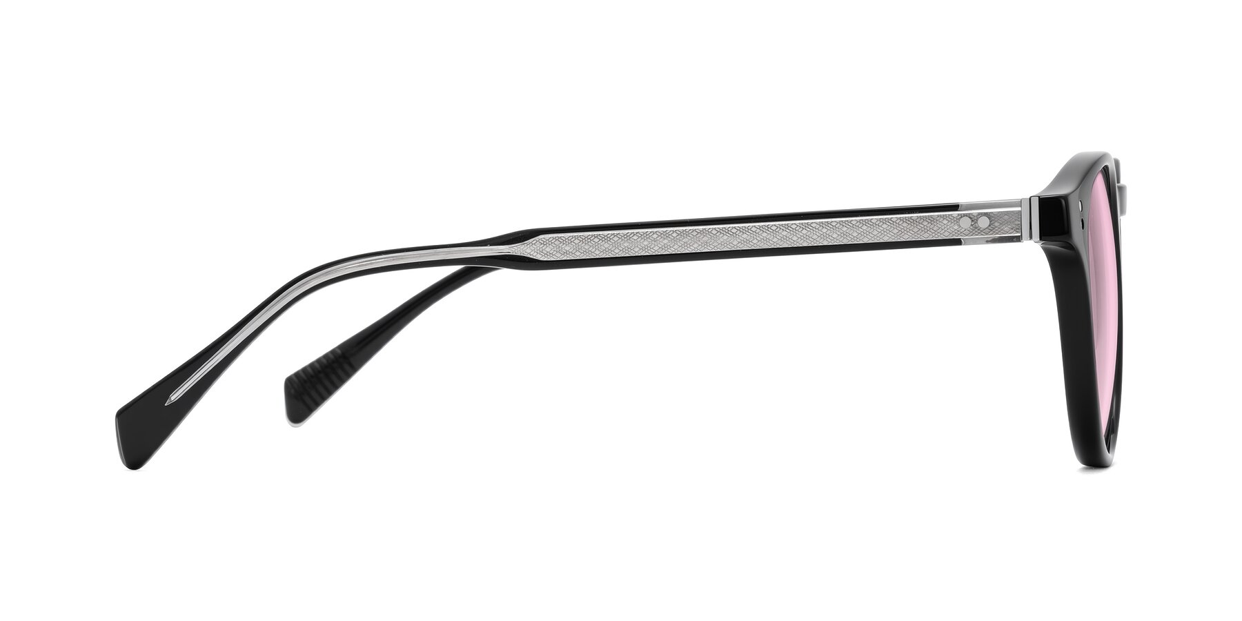 Side of Dayen in Black with Light Pink Tinted Lenses