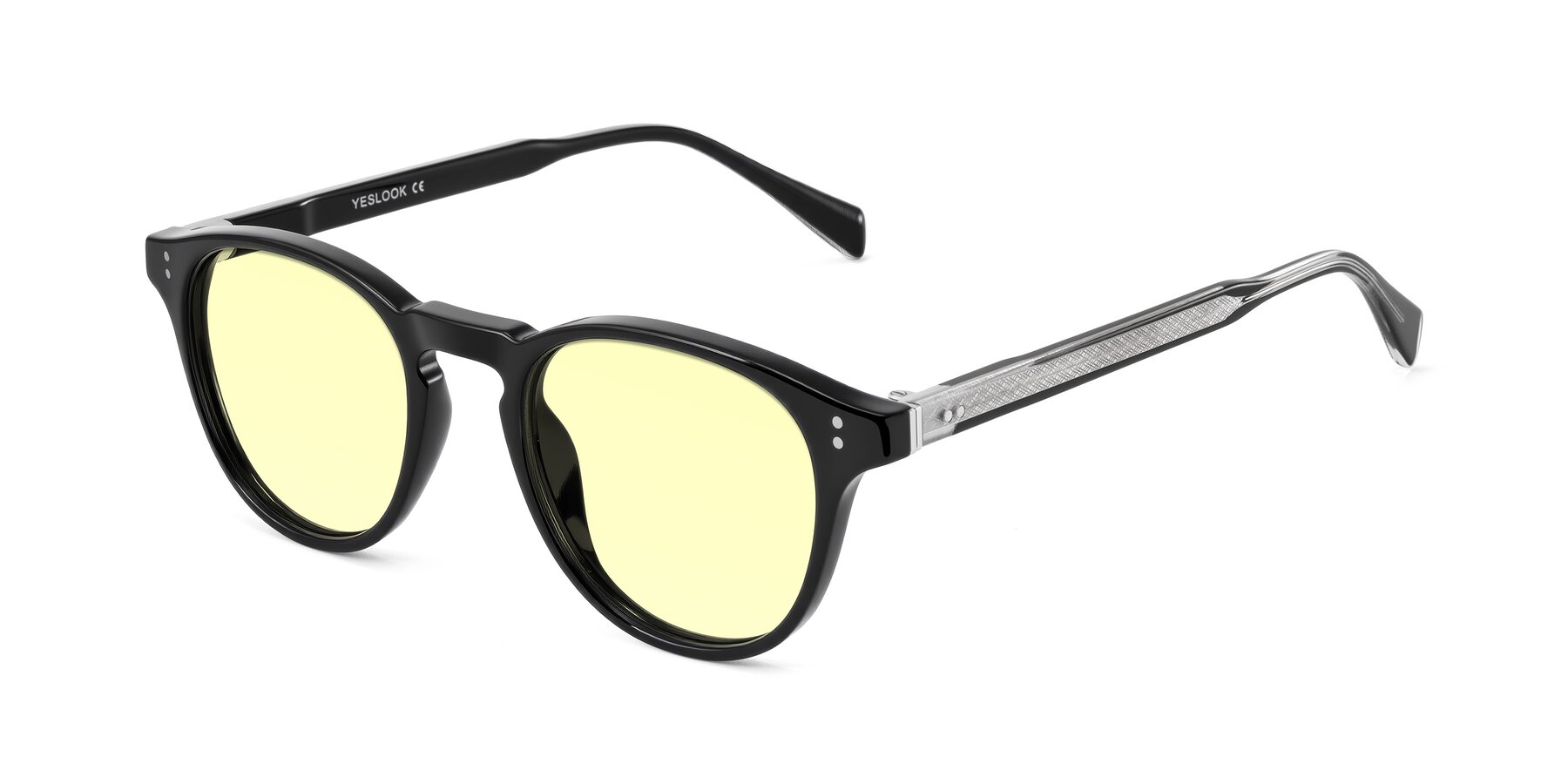 Angle of Dayen in Black with Light Yellow Tinted Lenses