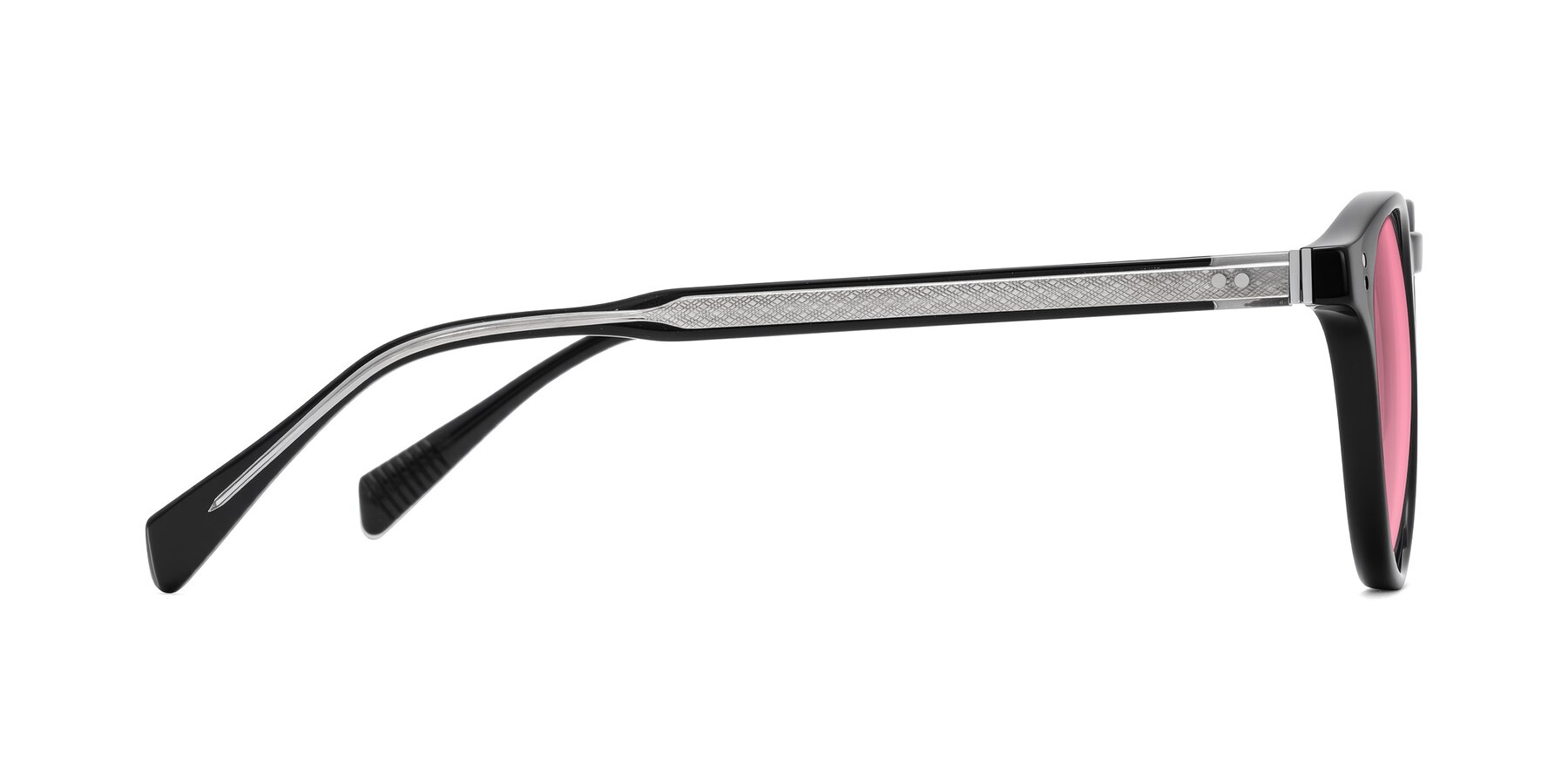 Side of Dayen in Black with Pink Tinted Lenses