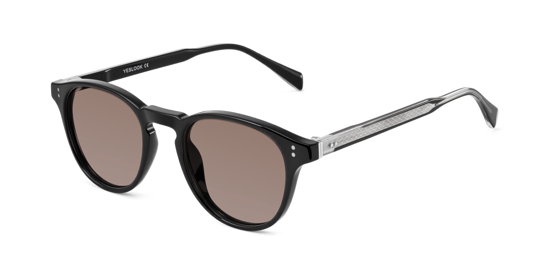 Angle of Dayen in Black with Medium Brown Tinted Lenses