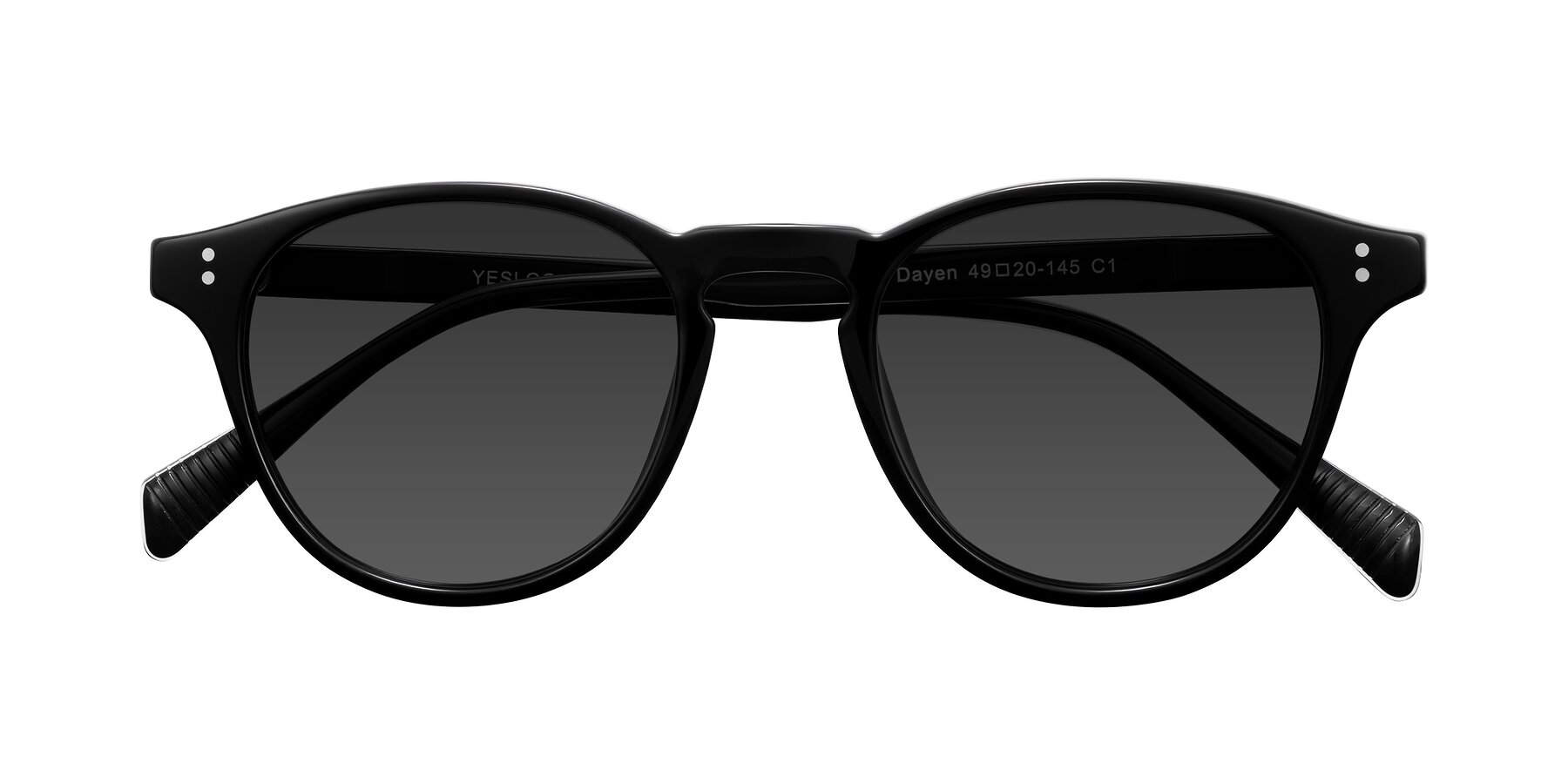 Folded Front of Dayen in Black with Gray Tinted Lenses