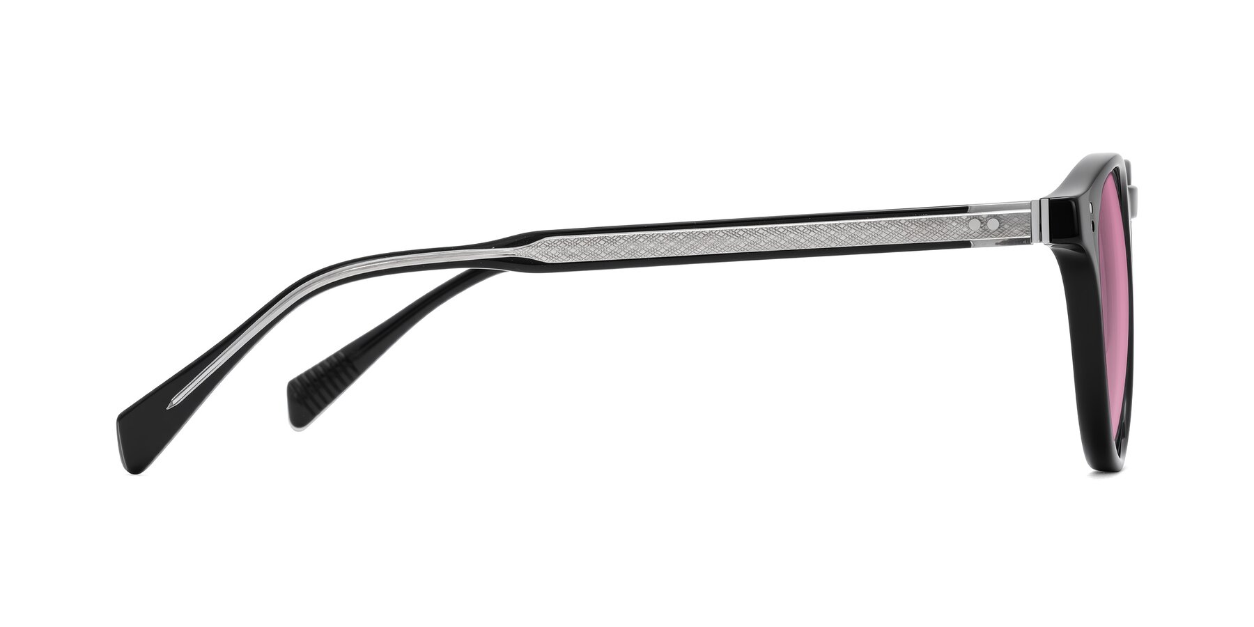 Side of Dayen in Black with Medium Wine Tinted Lenses