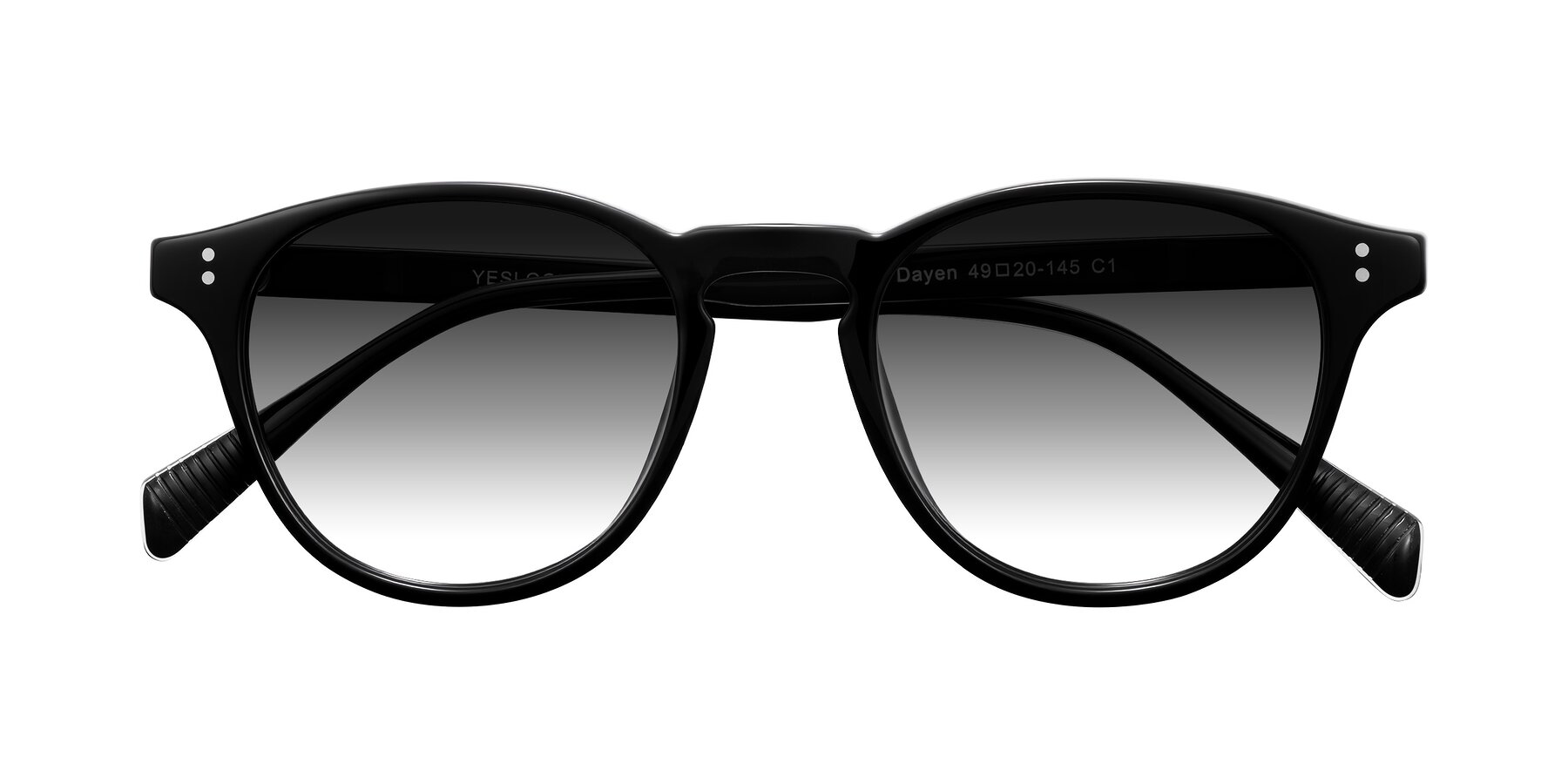 Folded Front of Dayen in Black with Gray Gradient Lenses