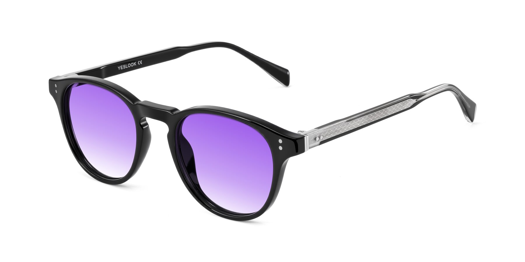 Angle of Dayen in Black with Purple Gradient Lenses
