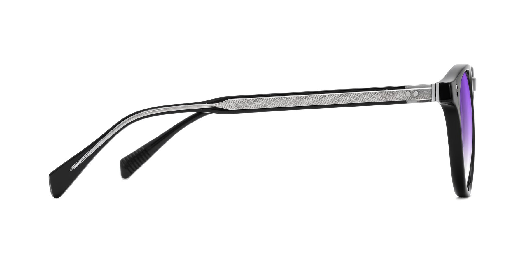 Side of Dayen in Black with Purple Gradient Lenses