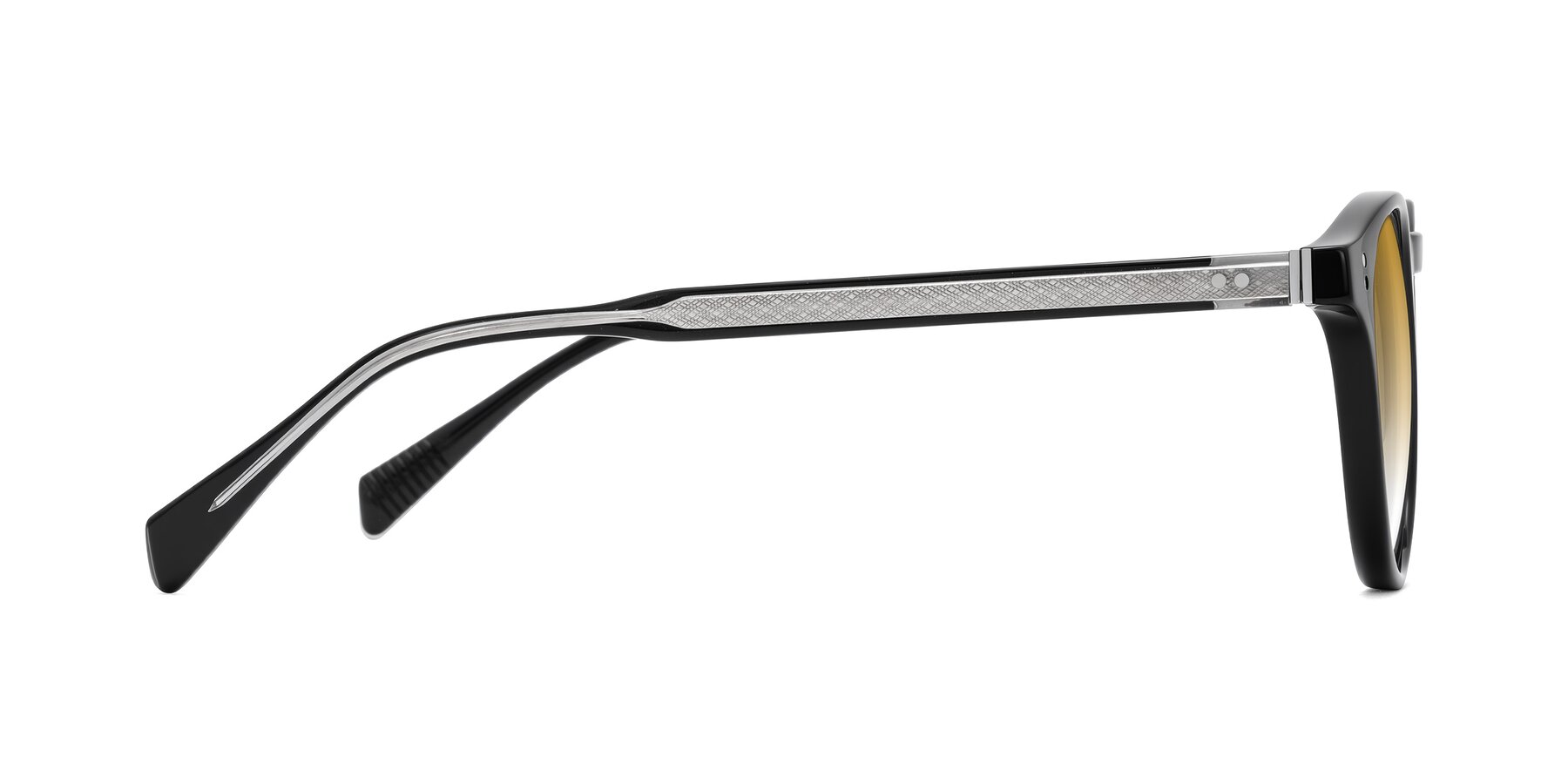 Side of Dayen in Black with Champagne Gradient Lenses