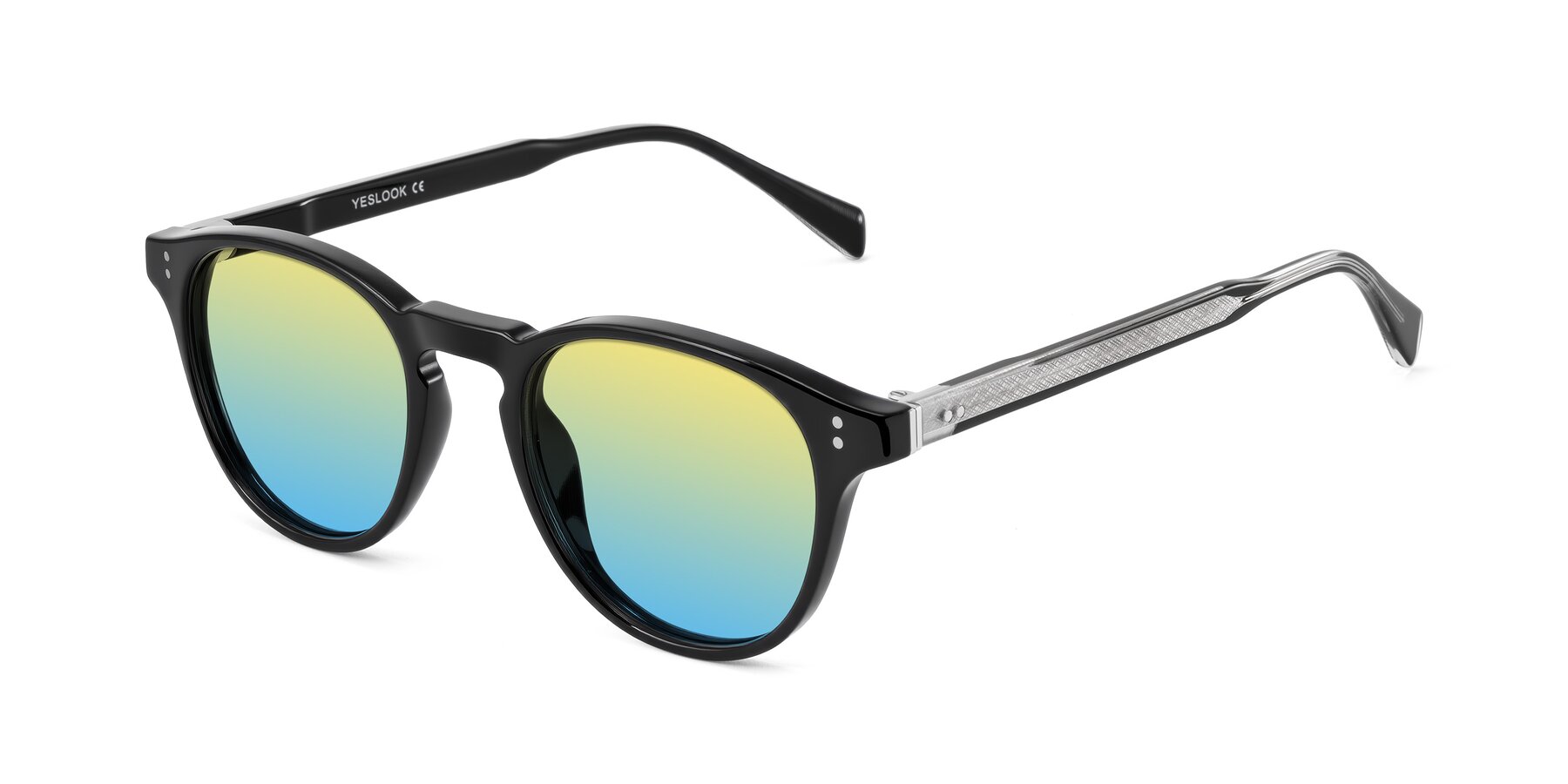 Angle of Dayen in Black with Yellow / Blue Gradient Lenses