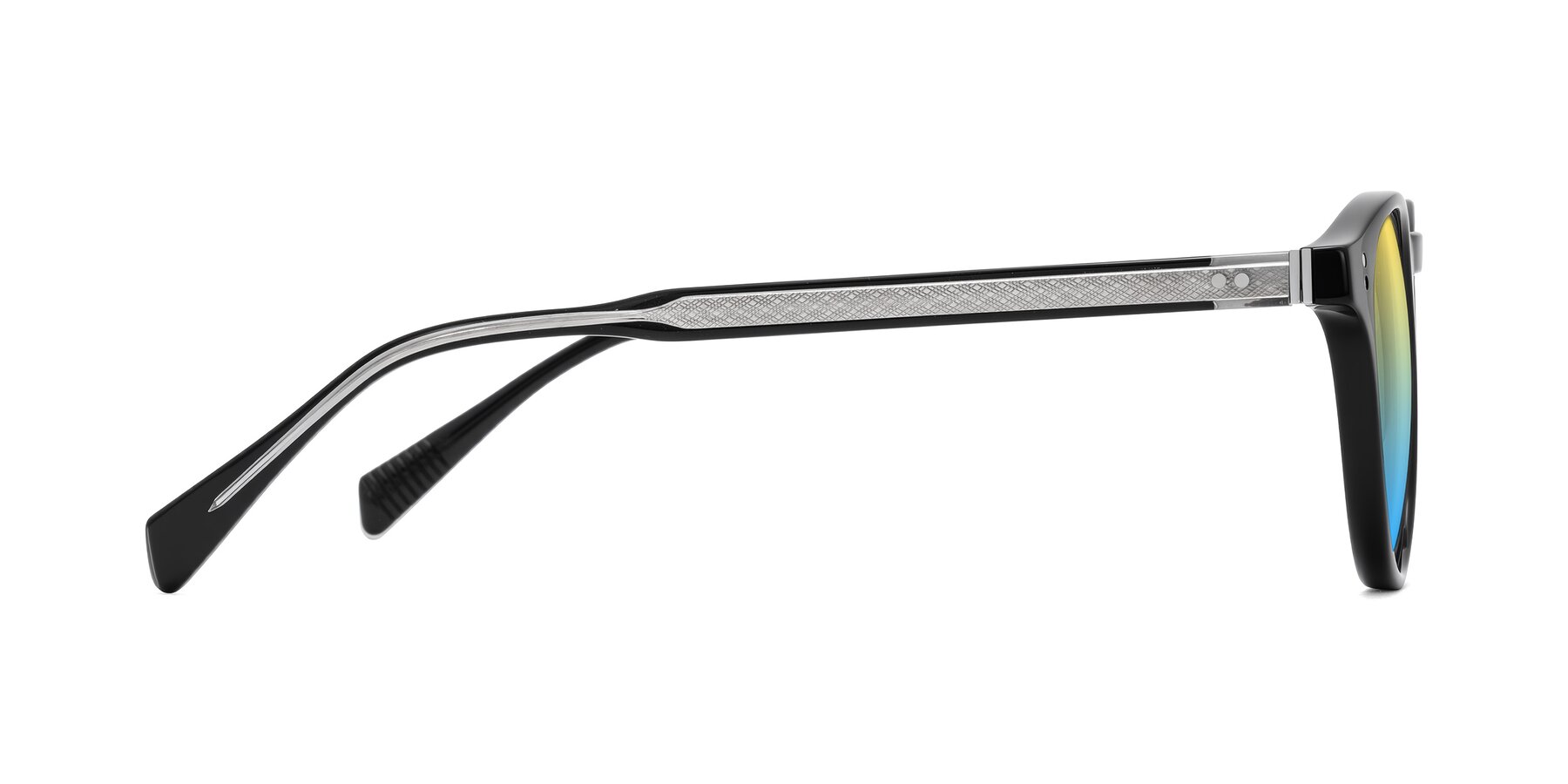 Side of Dayen in Black with Yellow / Blue Gradient Lenses