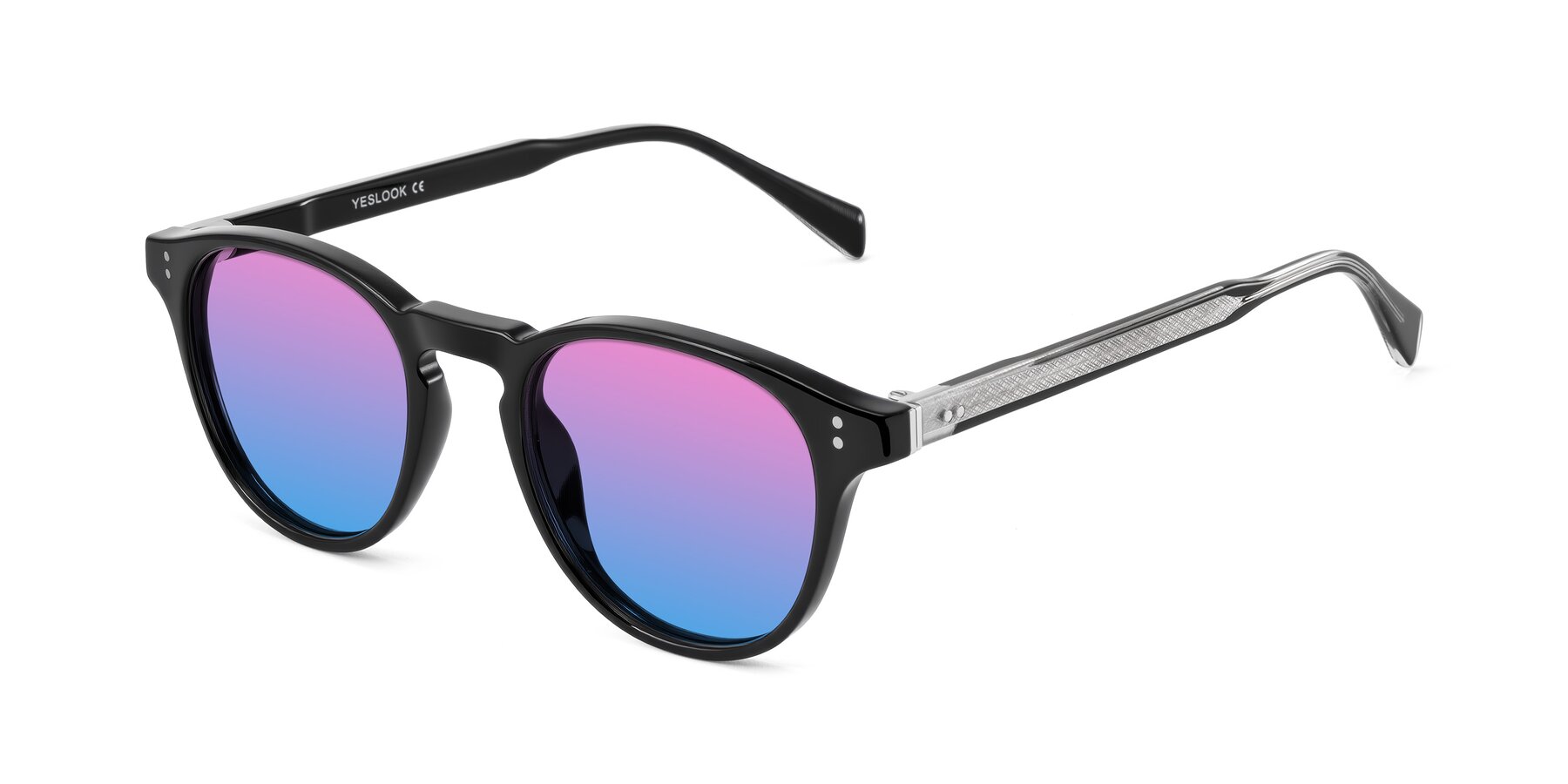 Angle of Dayen in Black with Pink / Blue Gradient Lenses