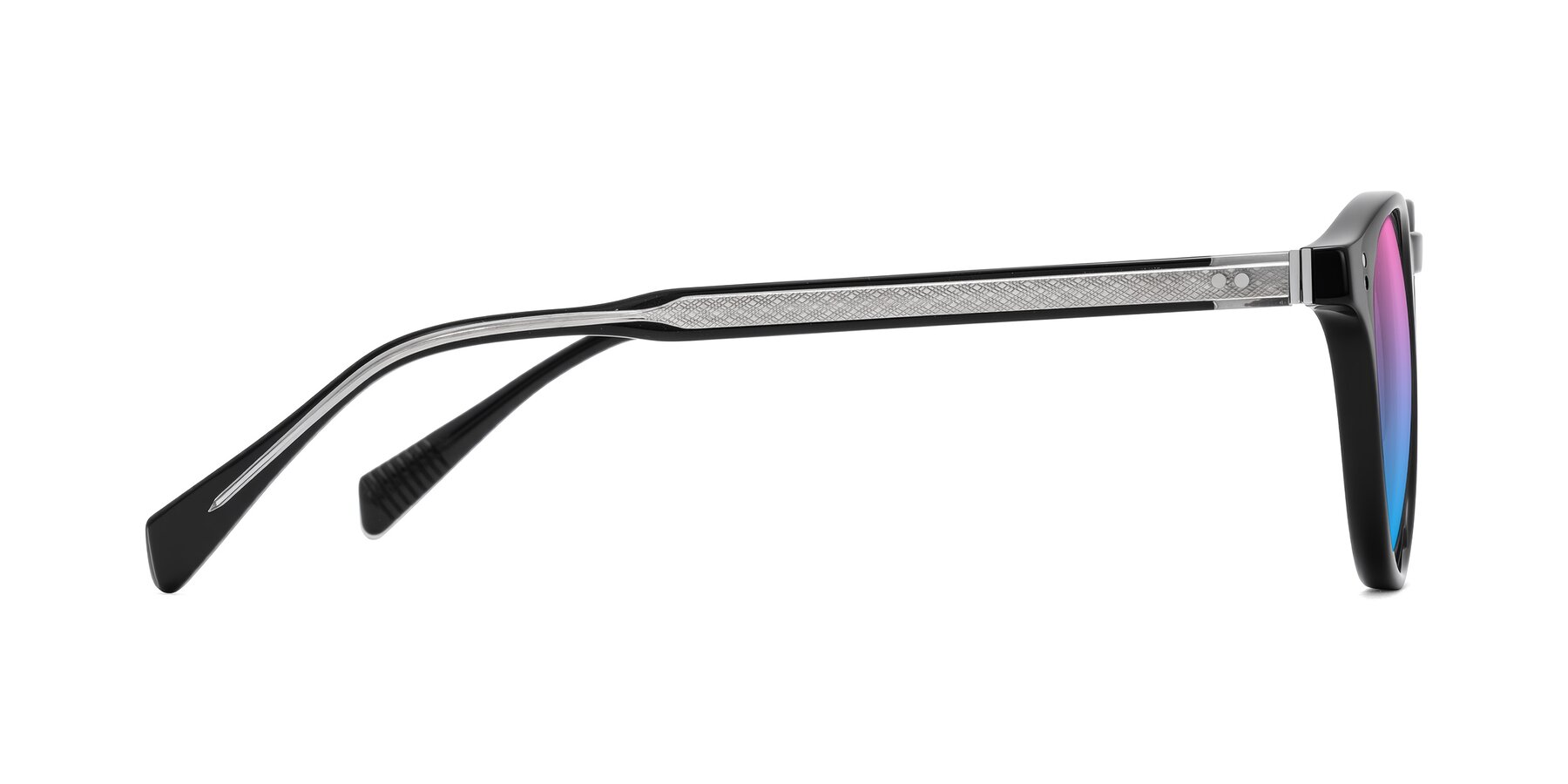 Side of Dayen in Black with Pink / Blue Gradient Lenses