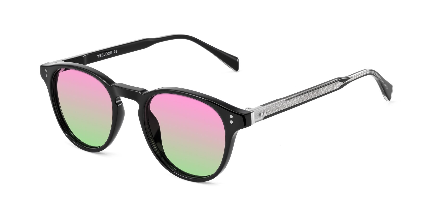 Angle of Dayen in Black with Pink / Green Gradient Lenses