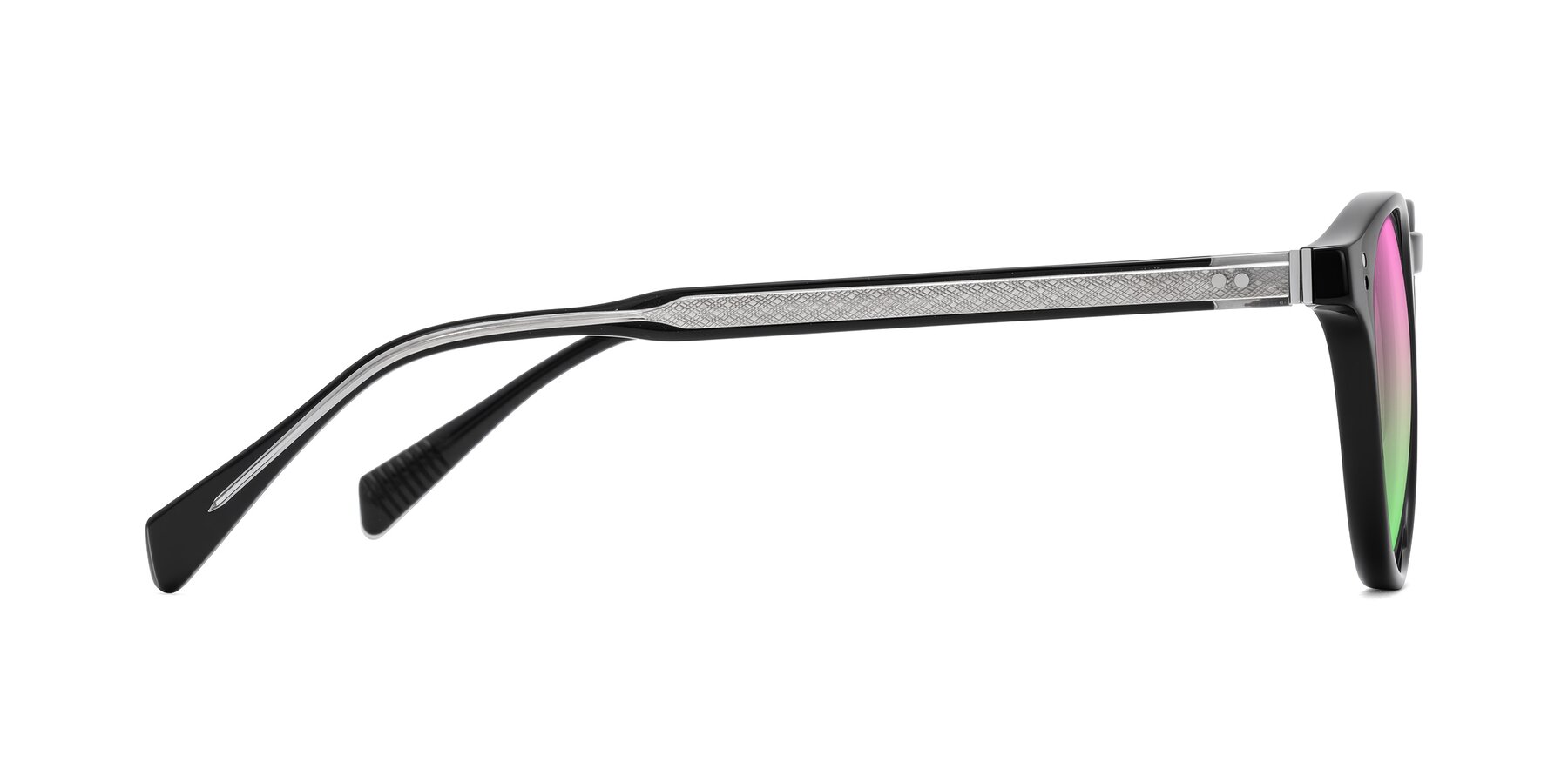 Side of Dayen in Black with Pink / Green Gradient Lenses