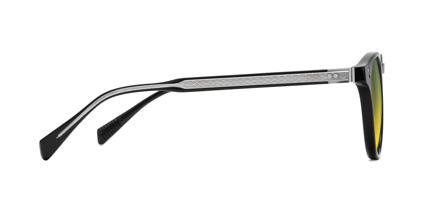 Side of Dayen in Black with Green / Yellow Gradient Lenses