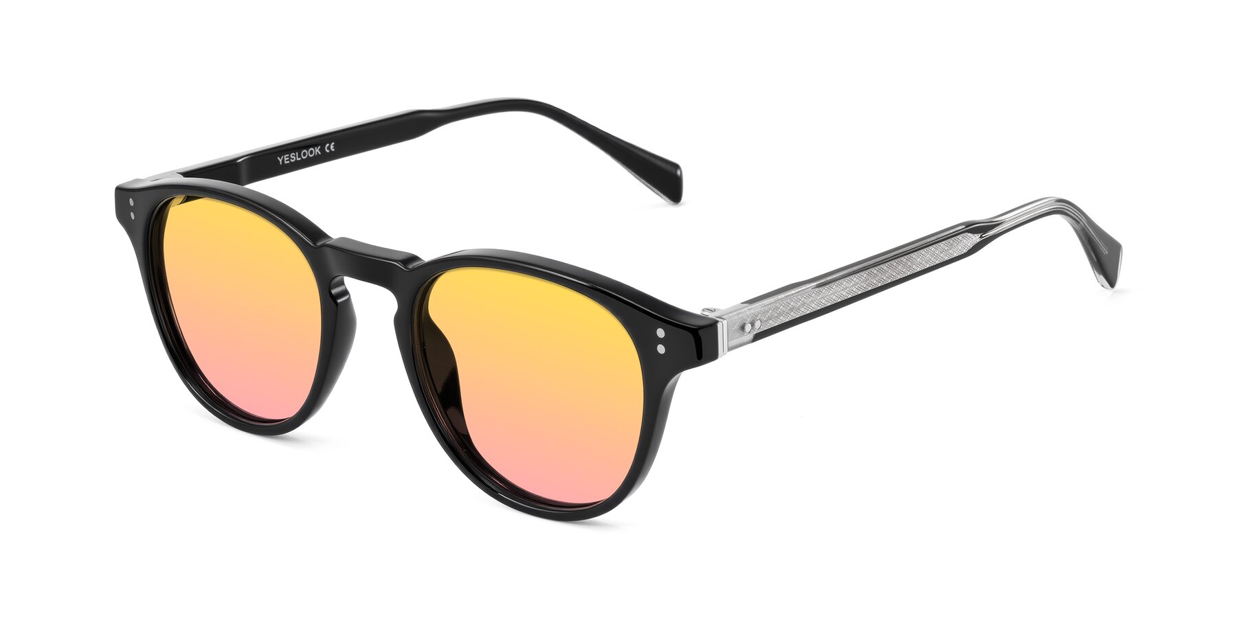 Angle of Dayen in Black with Yellow / Pink Gradient Lenses