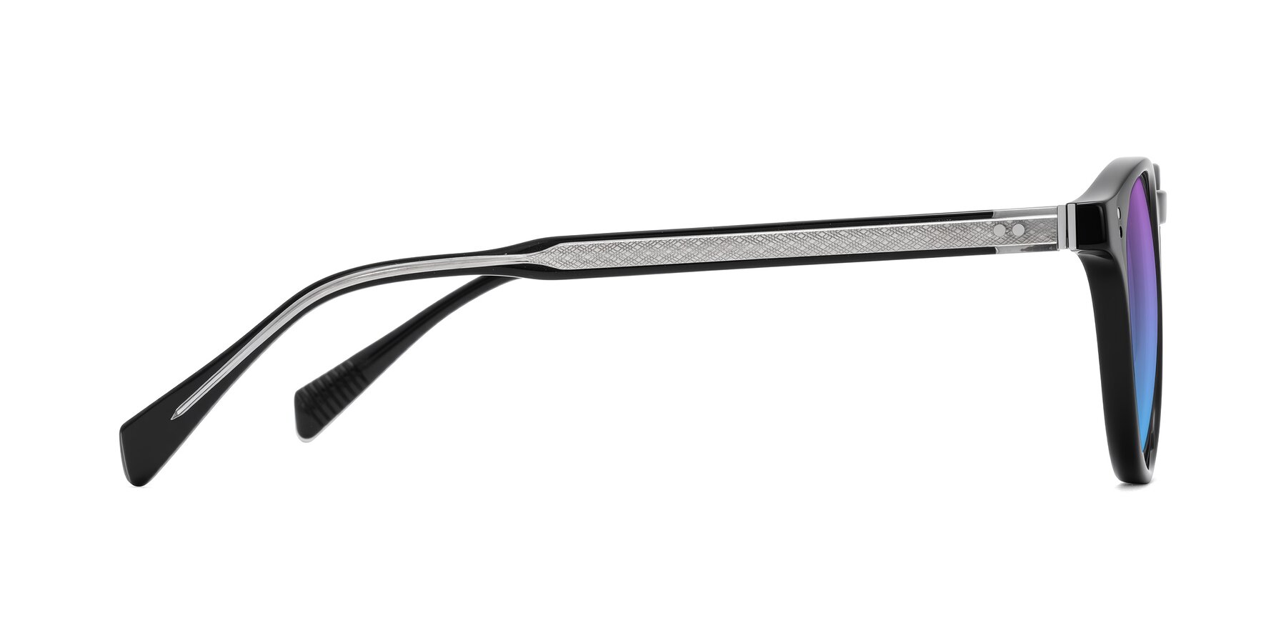 Side of Dayen in Black with Purple / Blue Gradient Lenses