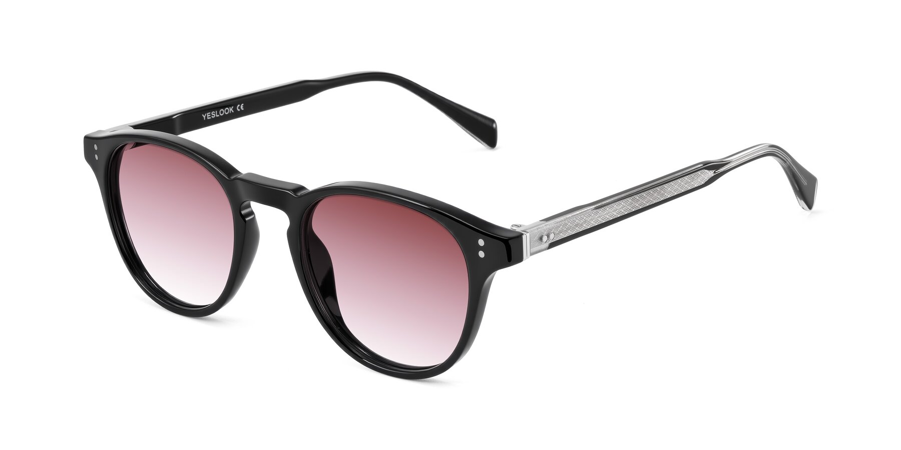 Angle of Dayen in Black with Garnet Gradient Lenses
