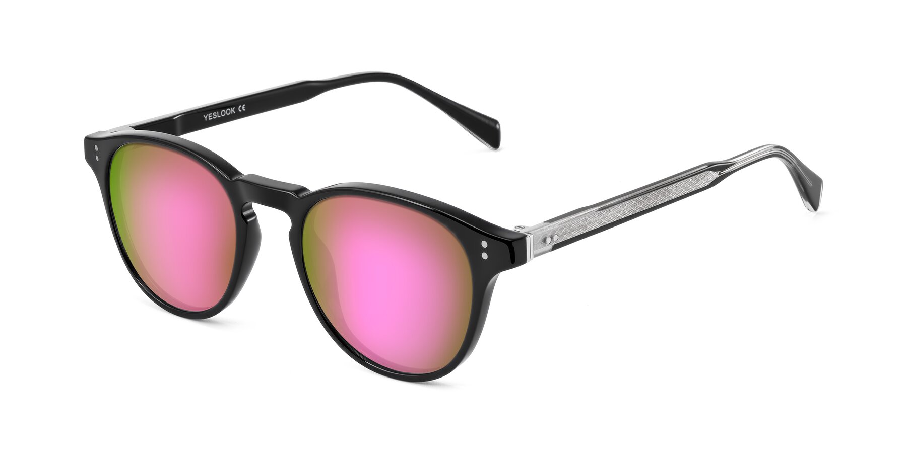 Angle of Dayen in Black with Pink Mirrored Lenses