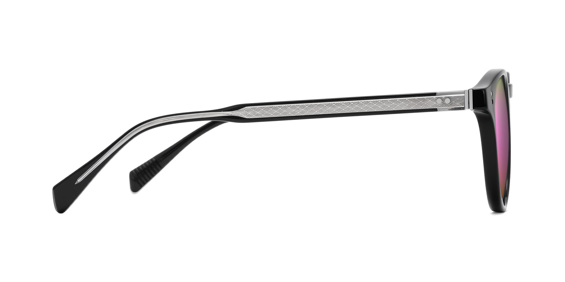 Side of Dayen in Black with Pink Mirrored Lenses