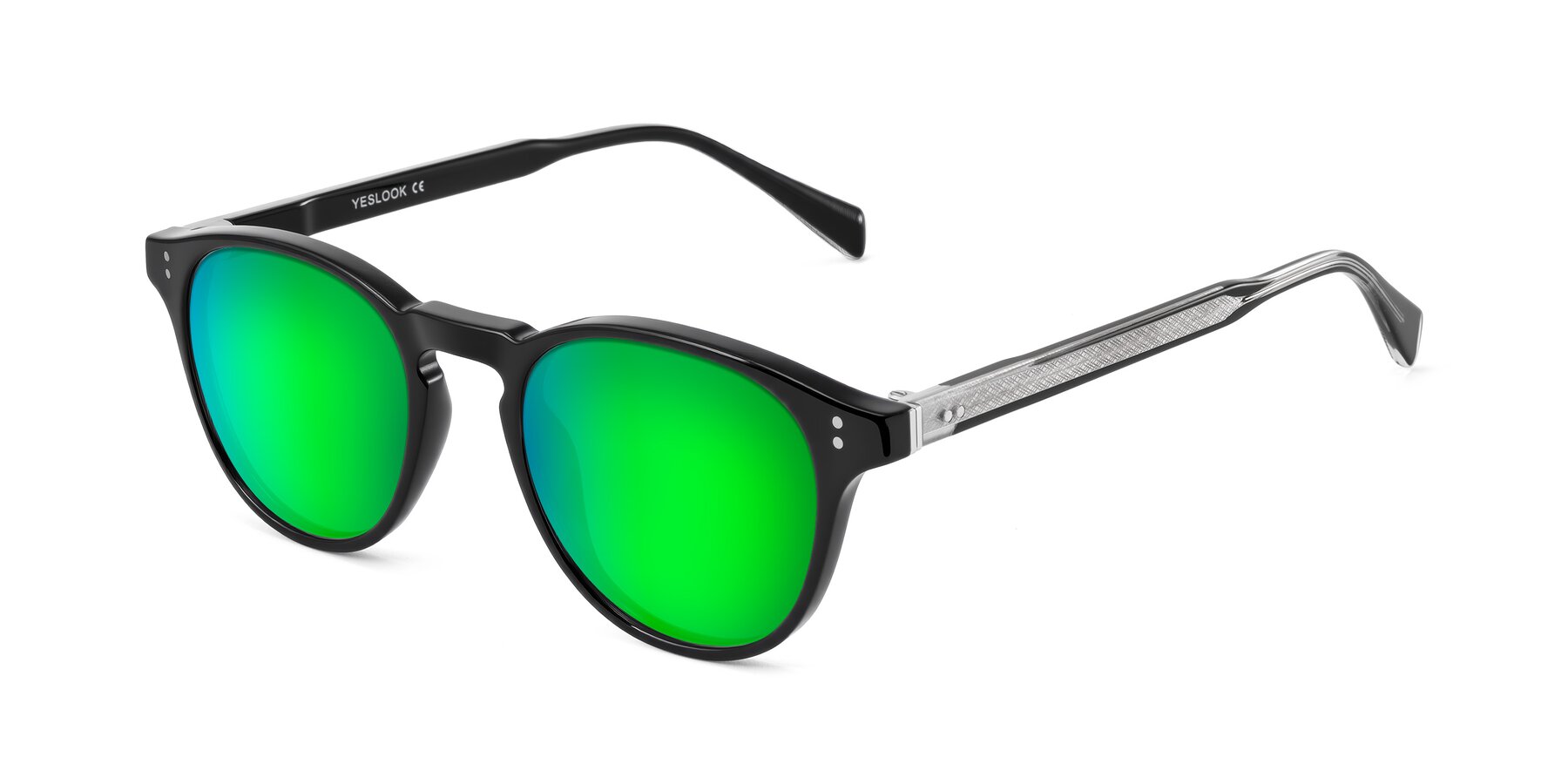 Angle of Dayen in Black with Green Mirrored Lenses