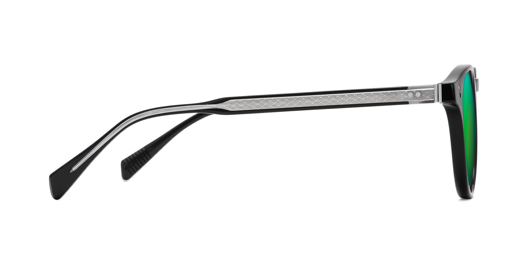 Side of Dayen in Black with Green Mirrored Lenses