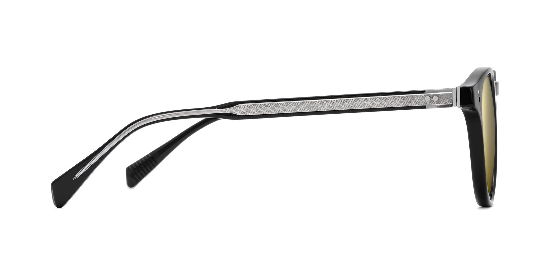 Side of Dayen in Black with Gold Mirrored Lenses