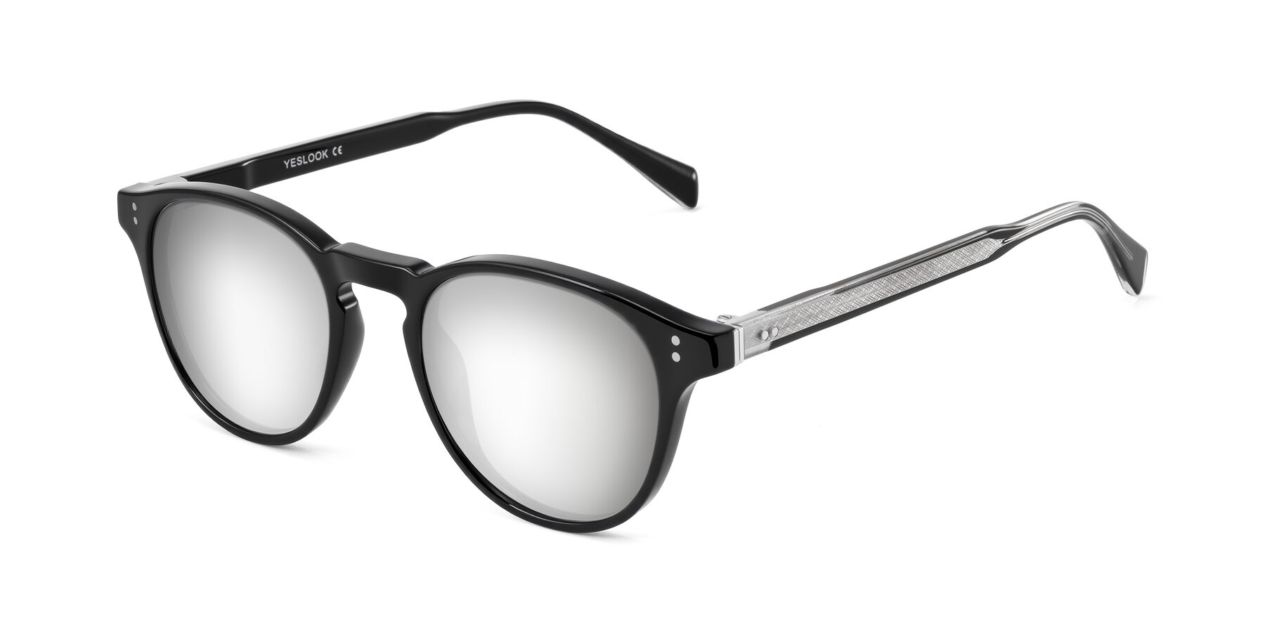 Angle of Dayen in Black with Silver Mirrored Lenses