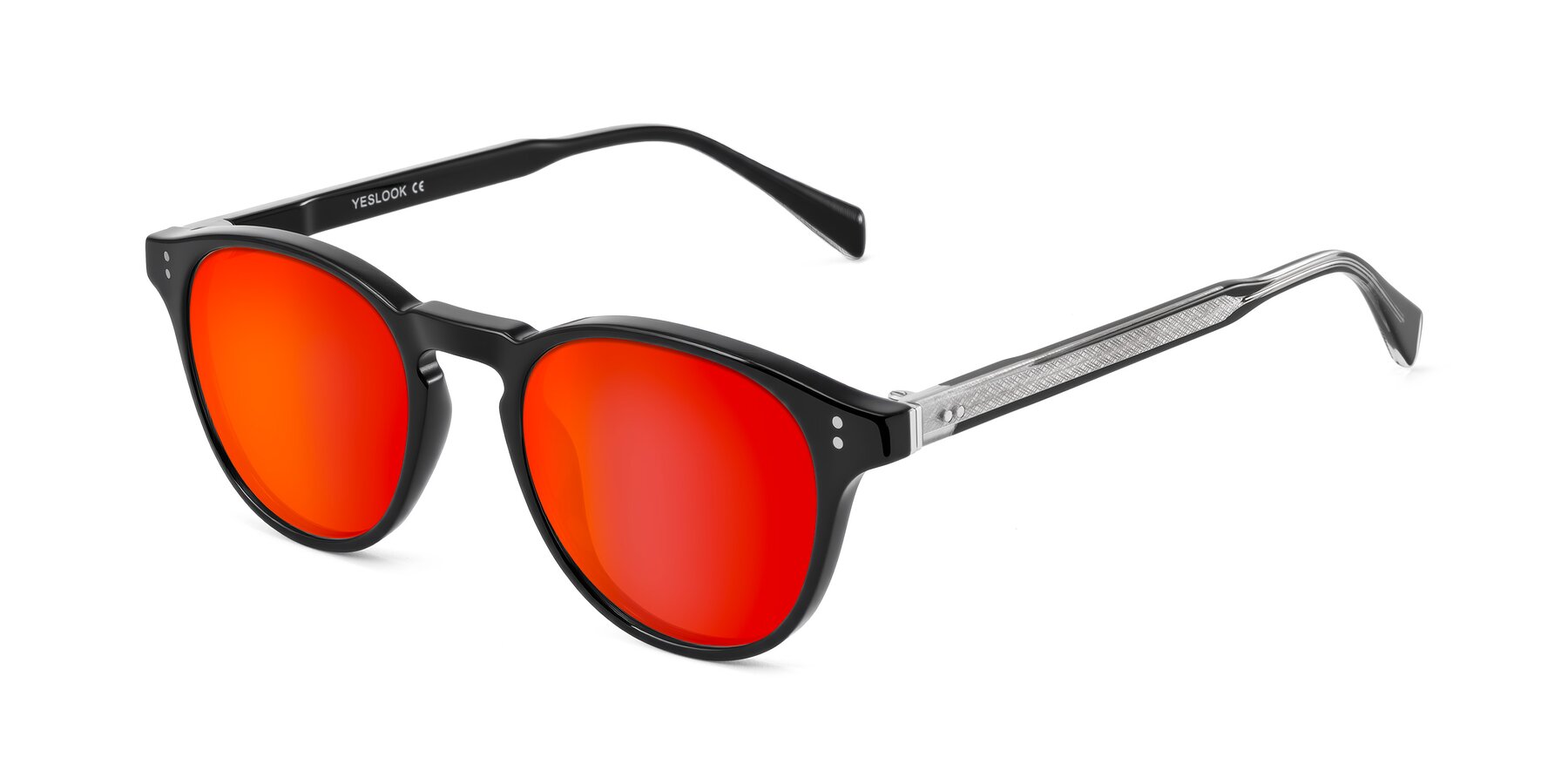 Angle of Dayen in Black with Red Gold Mirrored Lenses