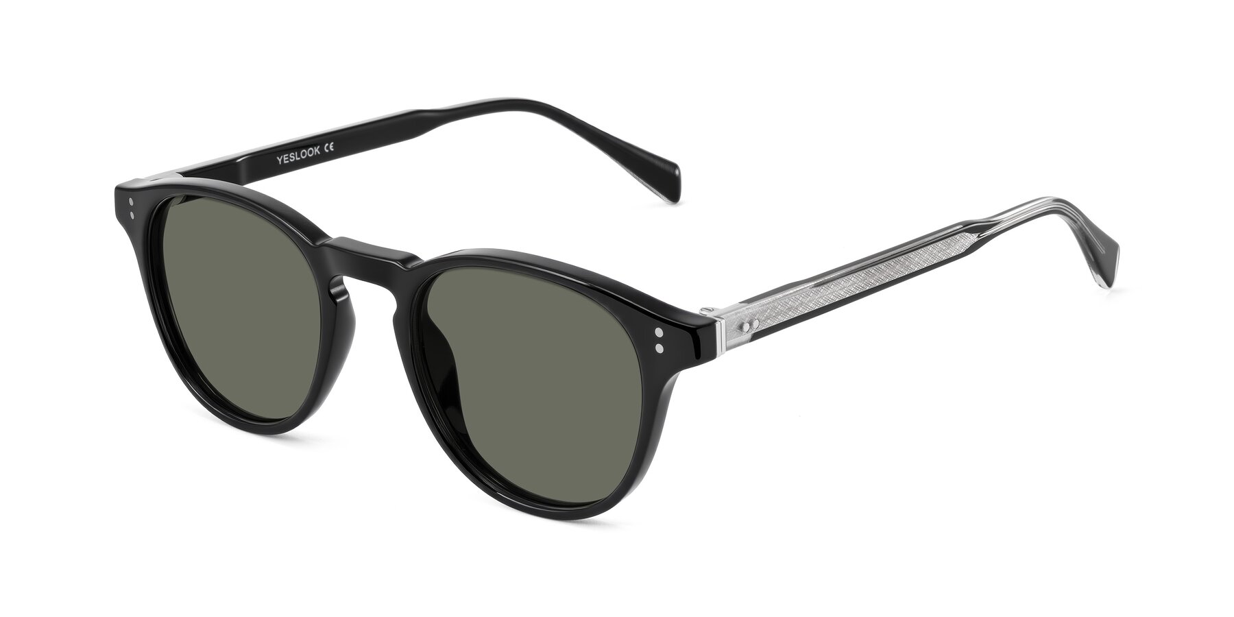 Angle of Dayen in Black with Gray Polarized Lenses