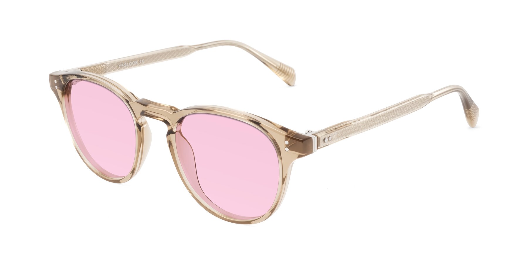 Angle of Dayen in Champagne with Light Pink Tinted Lenses