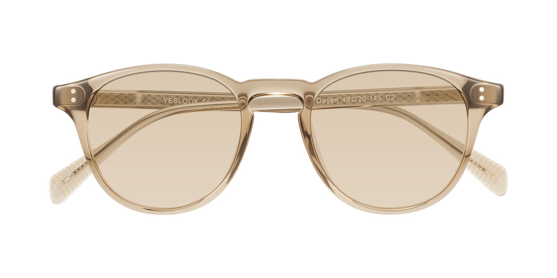 Folded Front of Dayen in Champagne with Light Brown Tinted Lenses