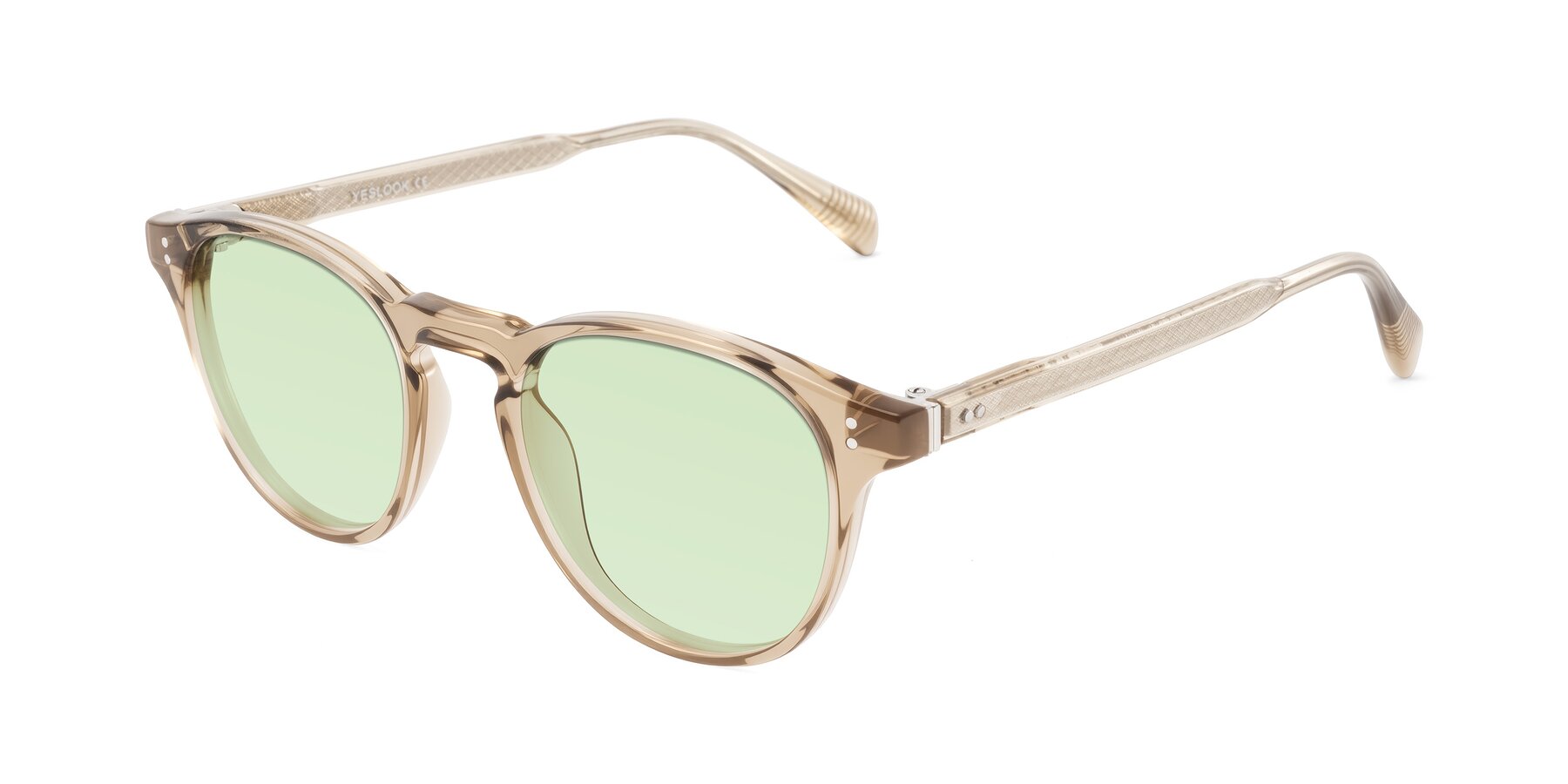 Angle of Dayen in Champagne with Light Green Tinted Lenses