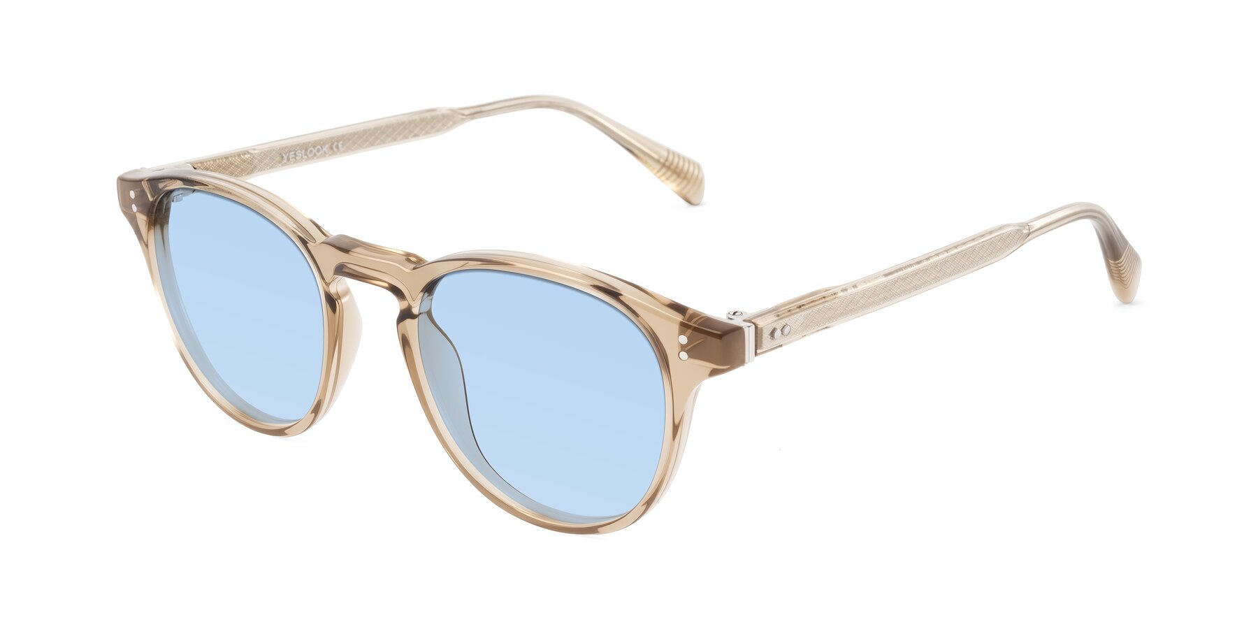 Angle of Dayen in Champagne with Light Blue Tinted Lenses