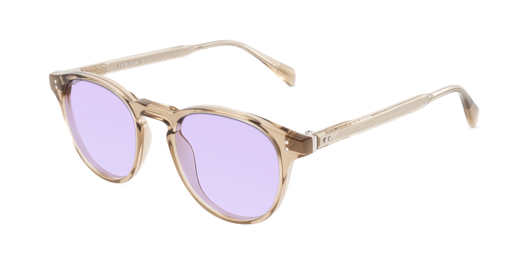 Angle of Dayen in Champagne with Light Purple Tinted Lenses