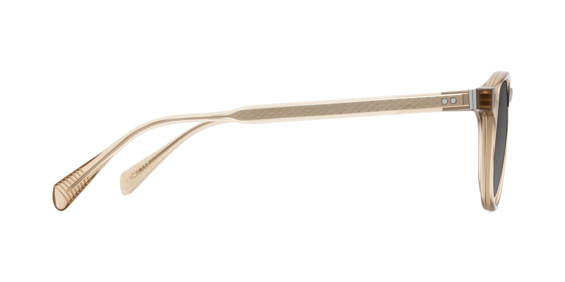 Side of Dayen in Champagne with Medium Gray Tinted Lenses