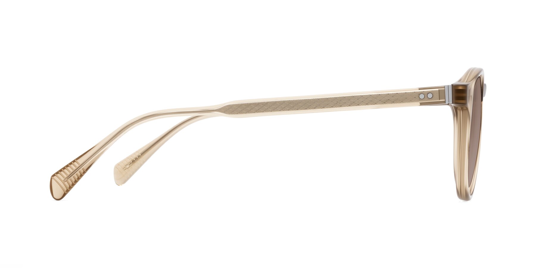 Side of Dayen in Champagne with Medium Brown Tinted Lenses