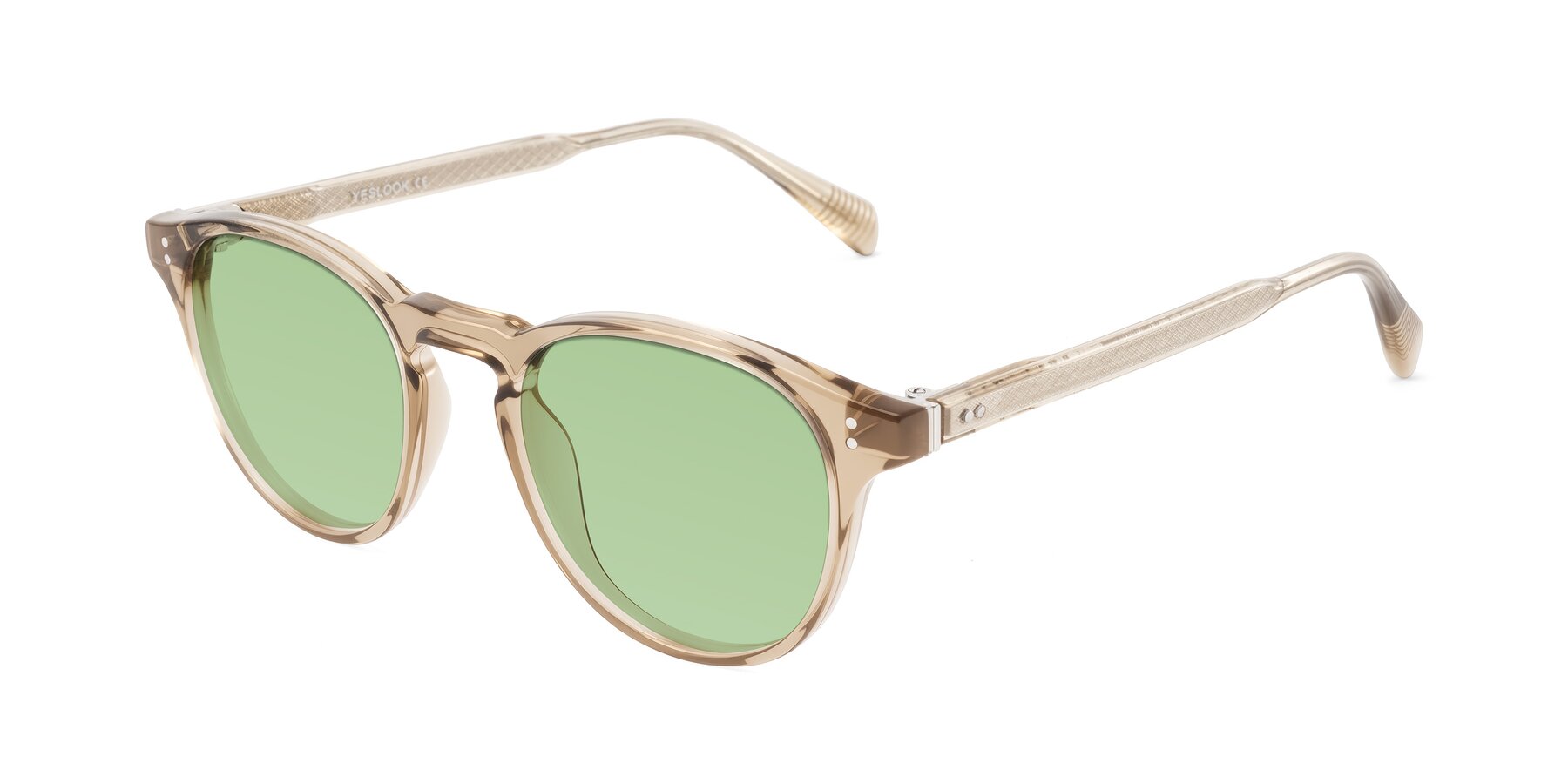 Angle of Dayen in Champagne with Medium Green Tinted Lenses