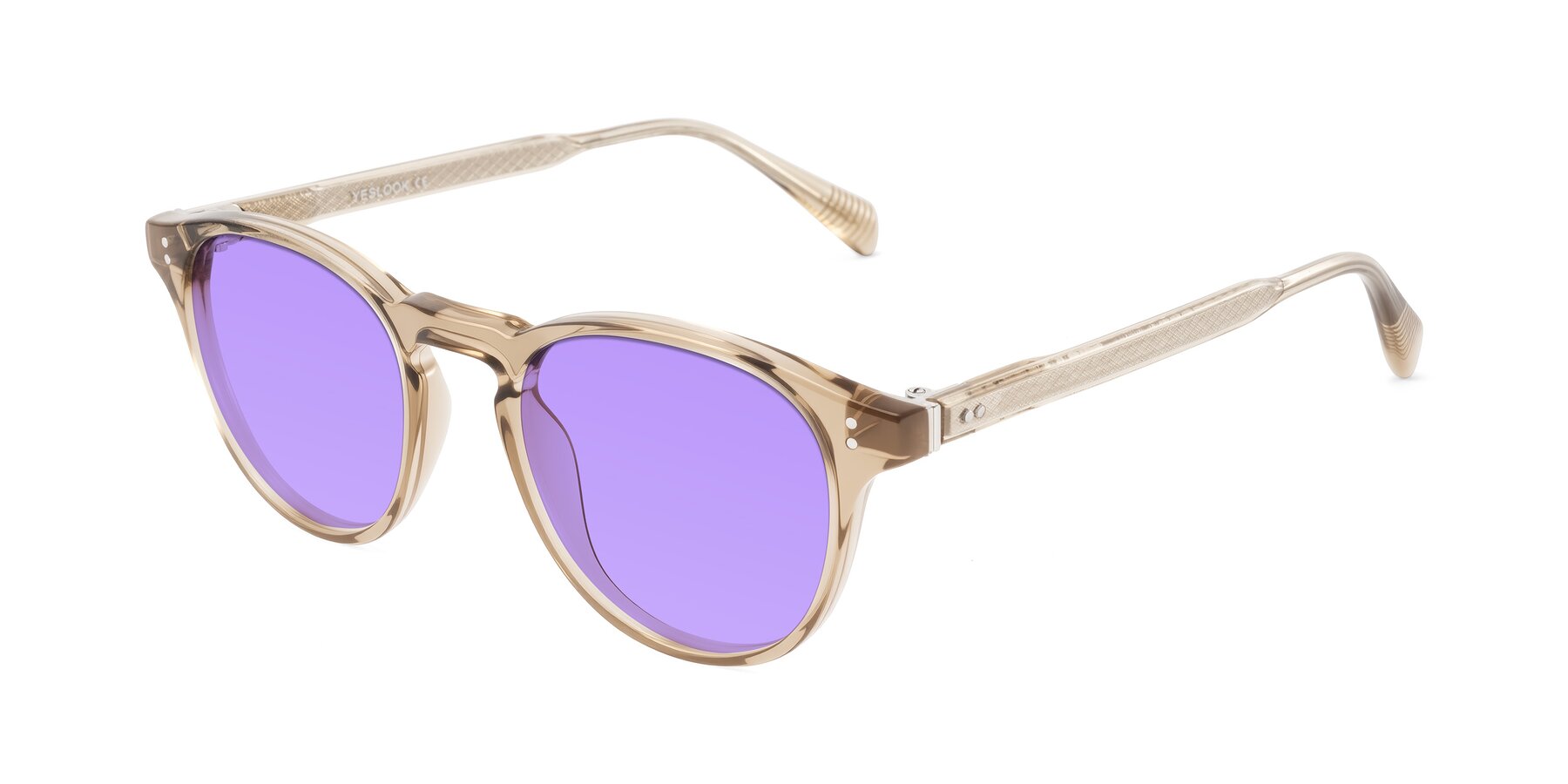 Angle of Dayen in Champagne with Medium Purple Tinted Lenses