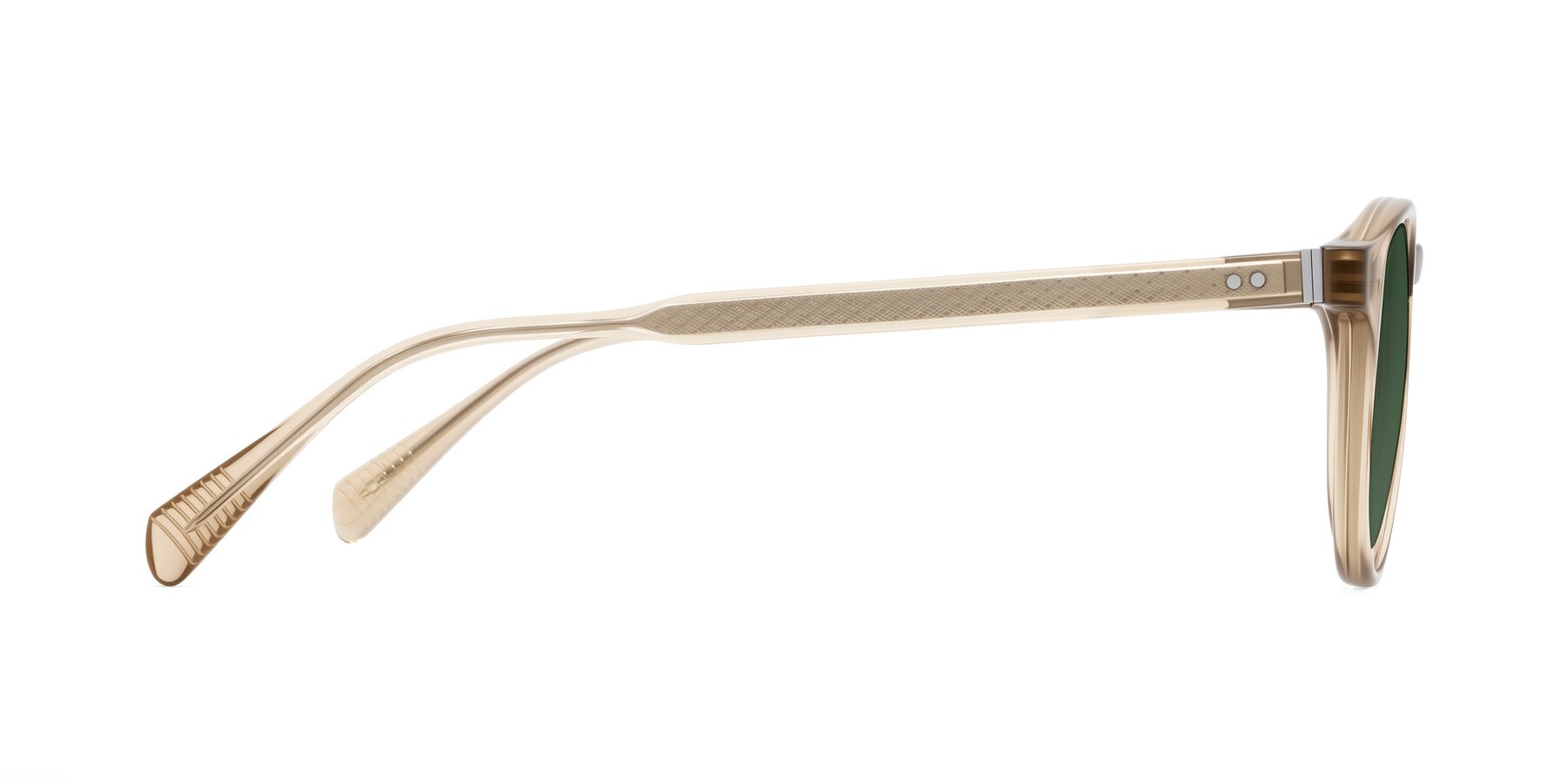 Side of Dayen in Champagne with Green Tinted Lenses