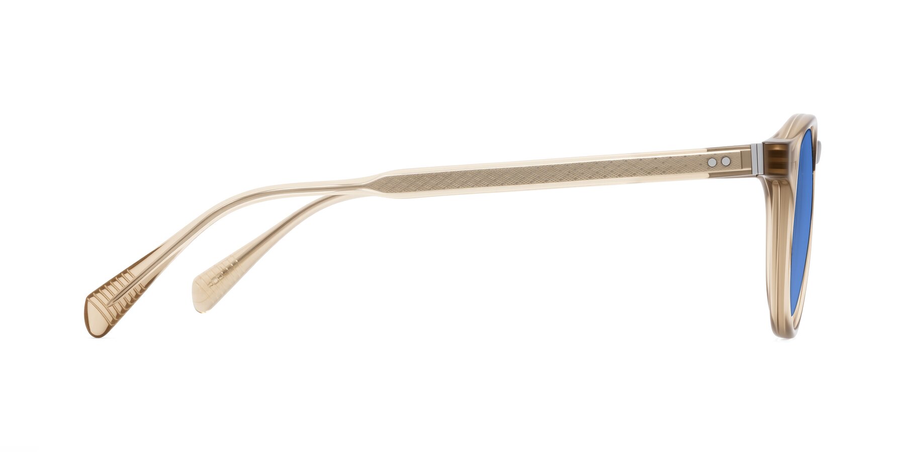 Side of Dayen in Champagne with Blue Tinted Lenses