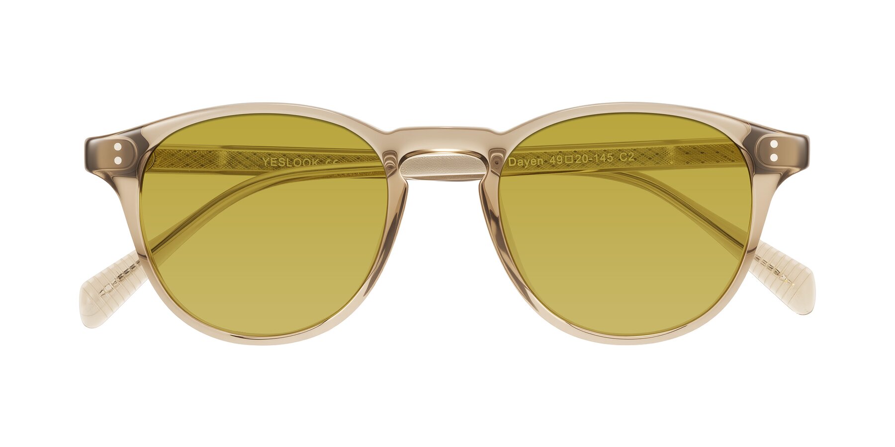 Folded Front of Dayen in Champagne with Champagne Tinted Lenses