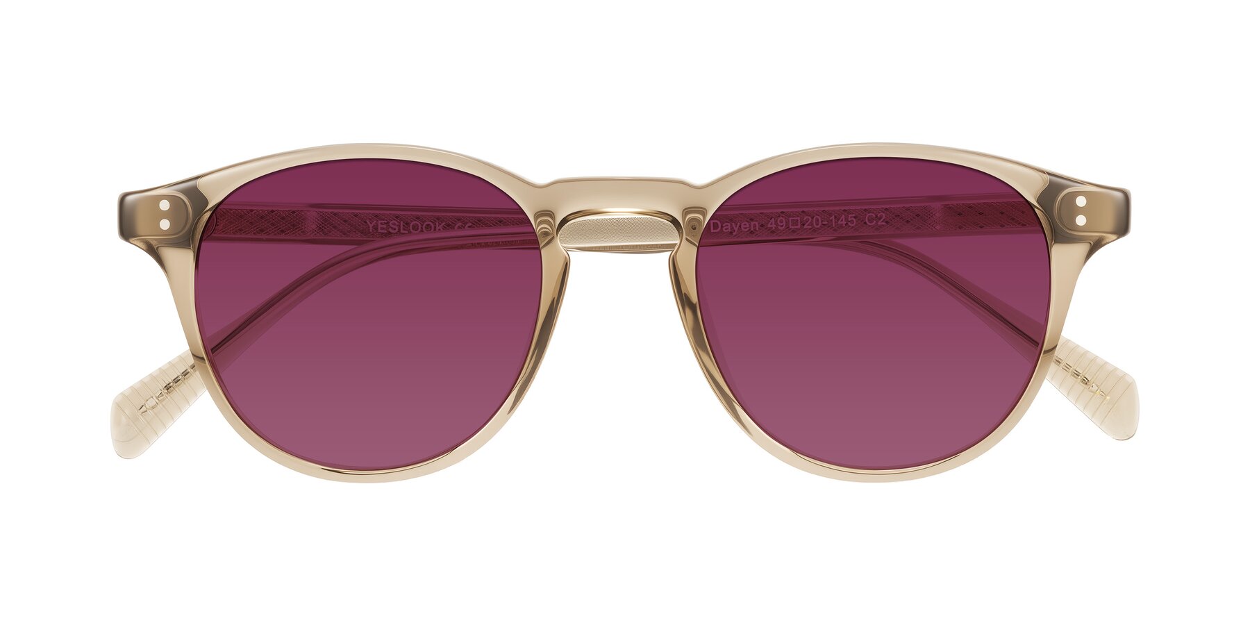 Folded Front of Dayen in Champagne with Wine Tinted Lenses