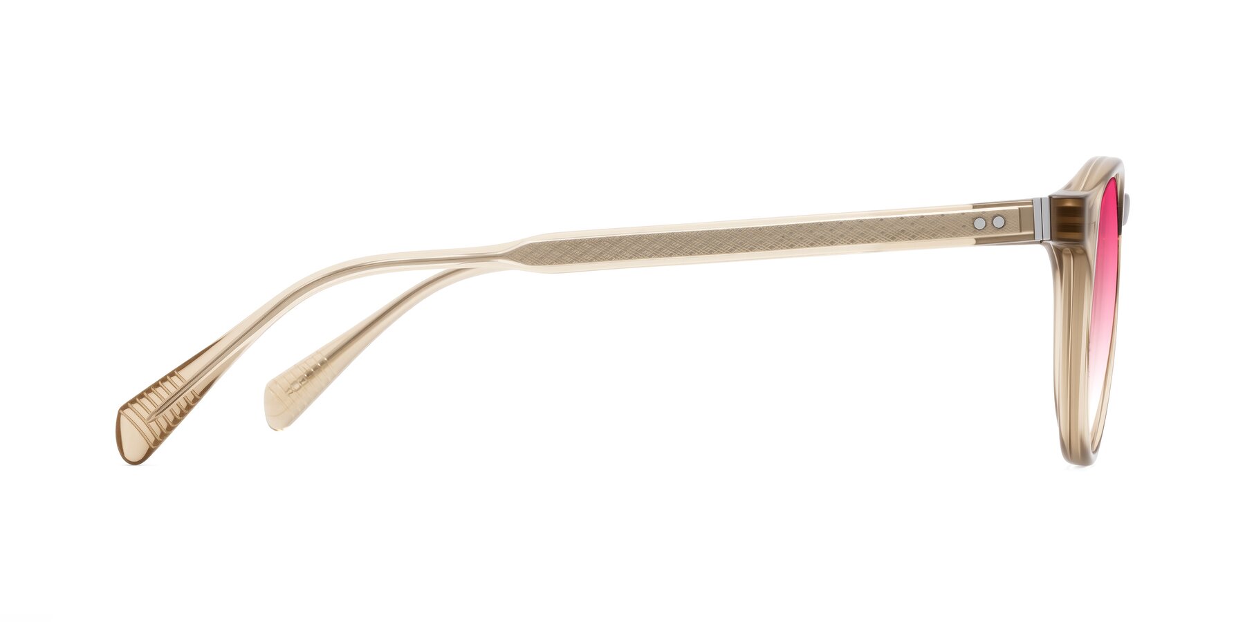 Side of Dayen in Champagne with Pink Gradient Lenses