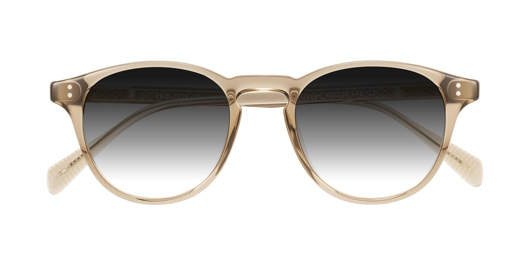Folded Front of Dayen in Champagne with Gray Gradient Lenses