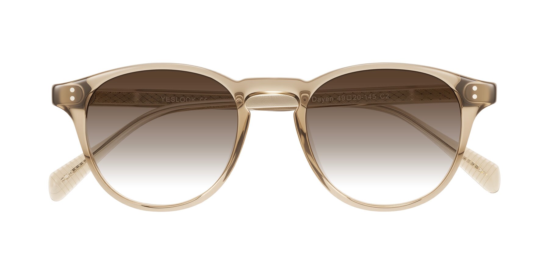 Folded Front of Dayen in Champagne with Brown Gradient Lenses