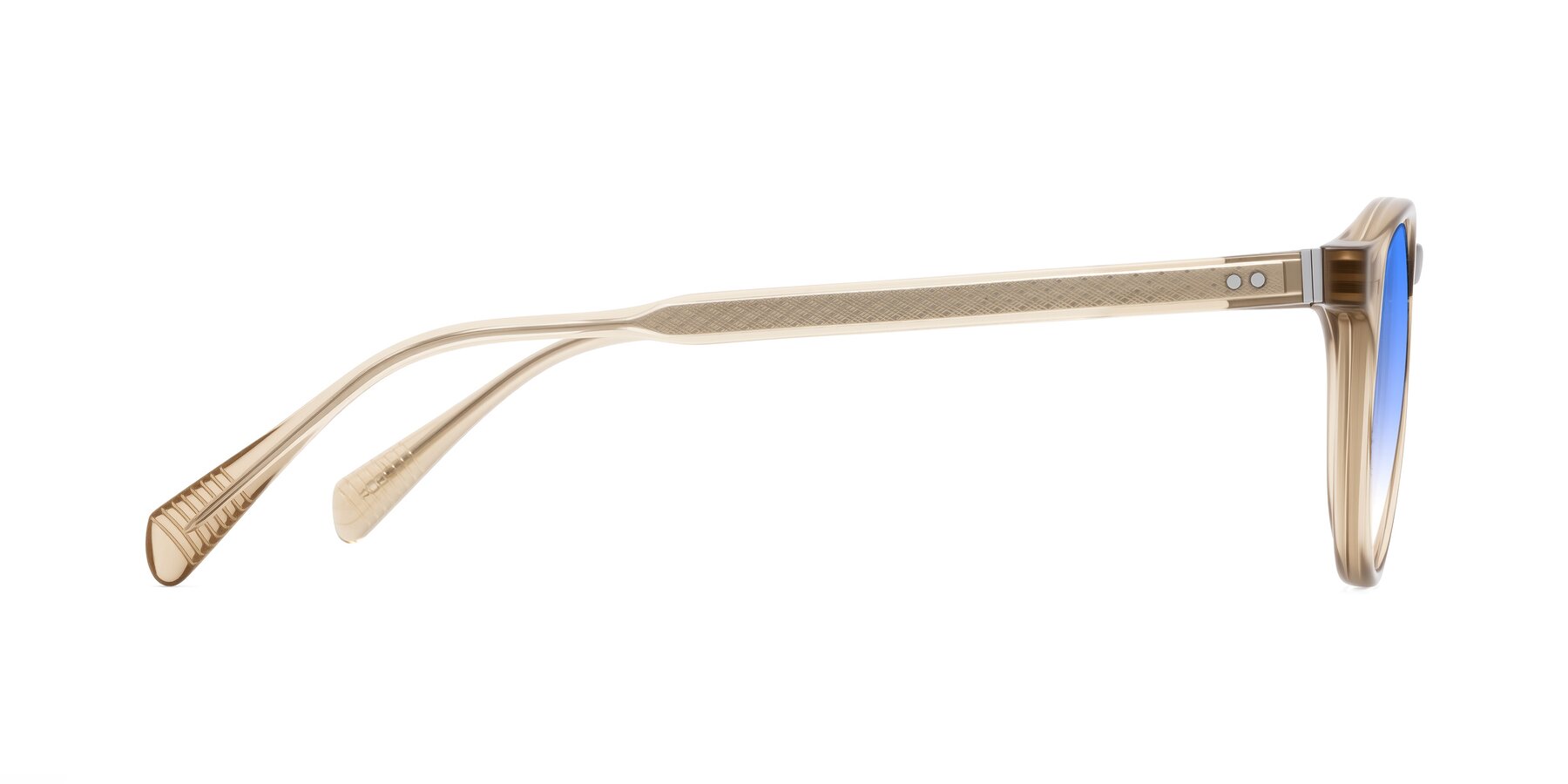 Side of Dayen in Champagne with Blue Gradient Lenses