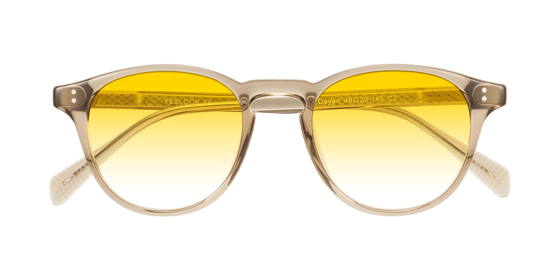 Folded Front of Dayen in Champagne with Yellow Gradient Lenses