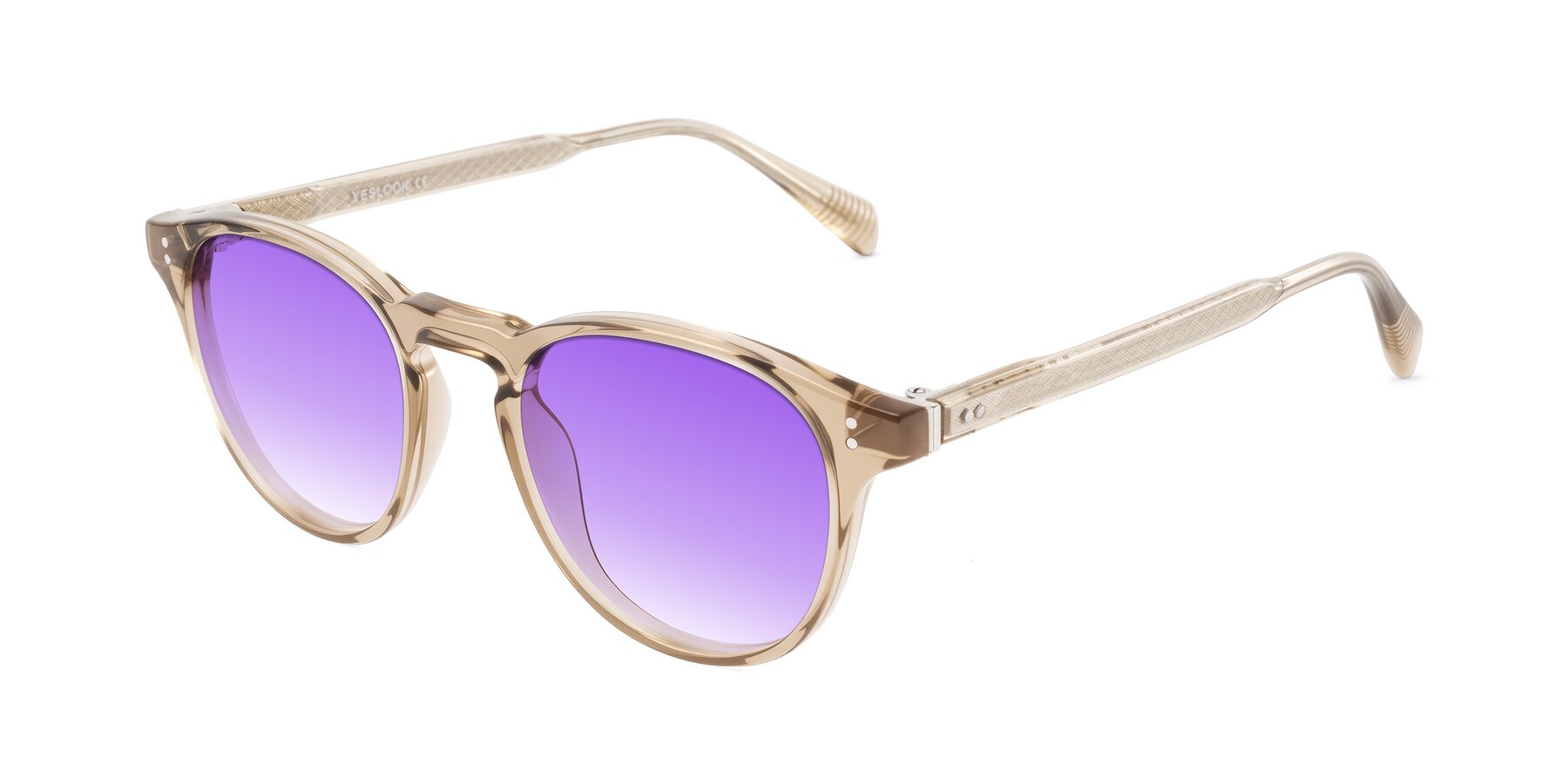 Angle of Dayen in Champagne with Purple Gradient Lenses