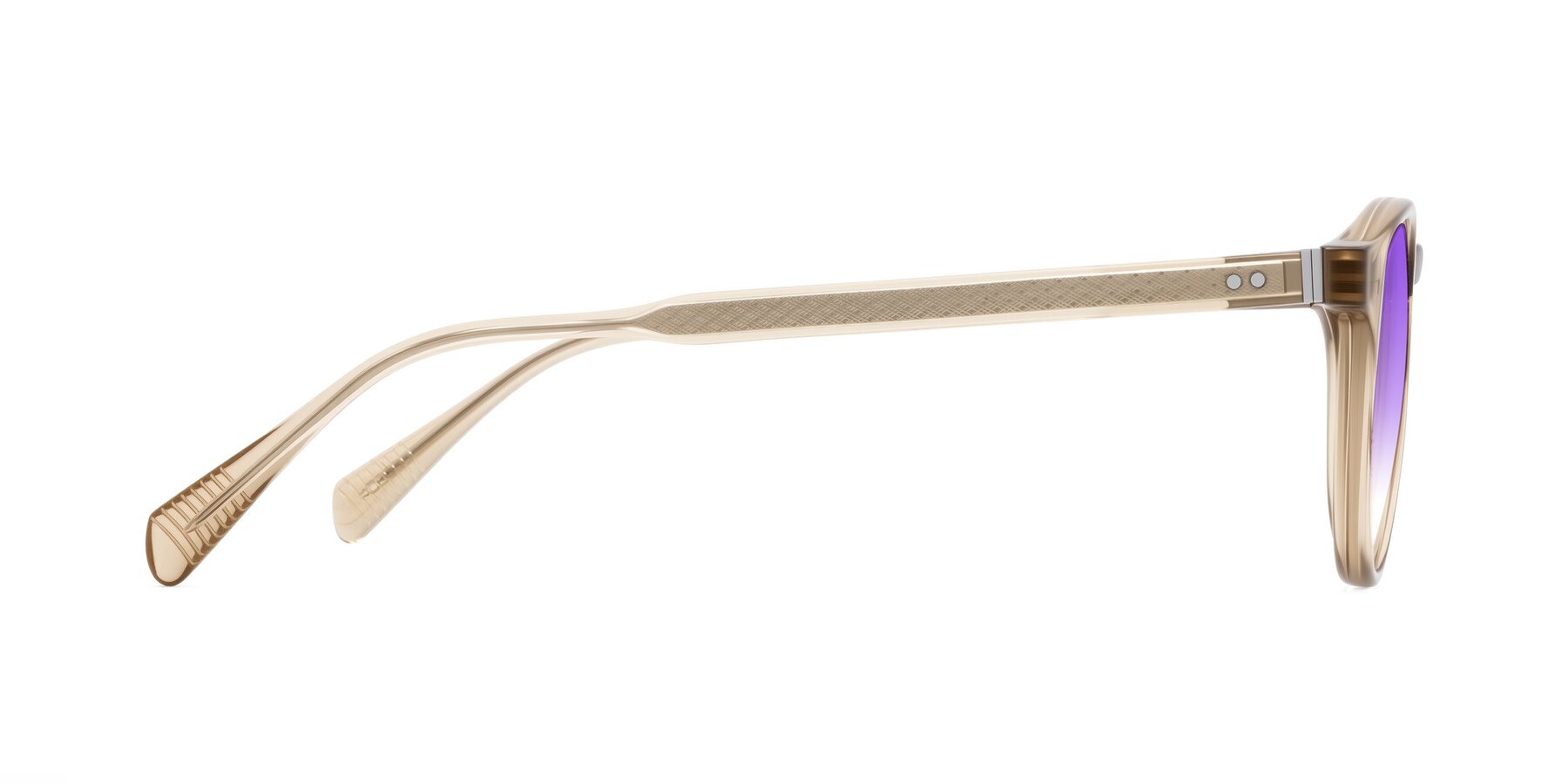 Side of Dayen in Champagne with Purple Gradient Lenses