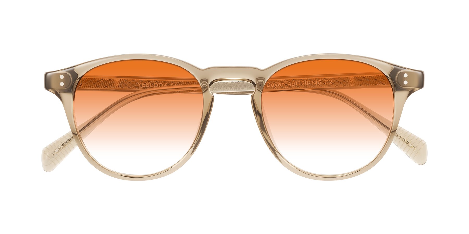 Folded Front of Dayen in Champagne with Orange Gradient Lenses